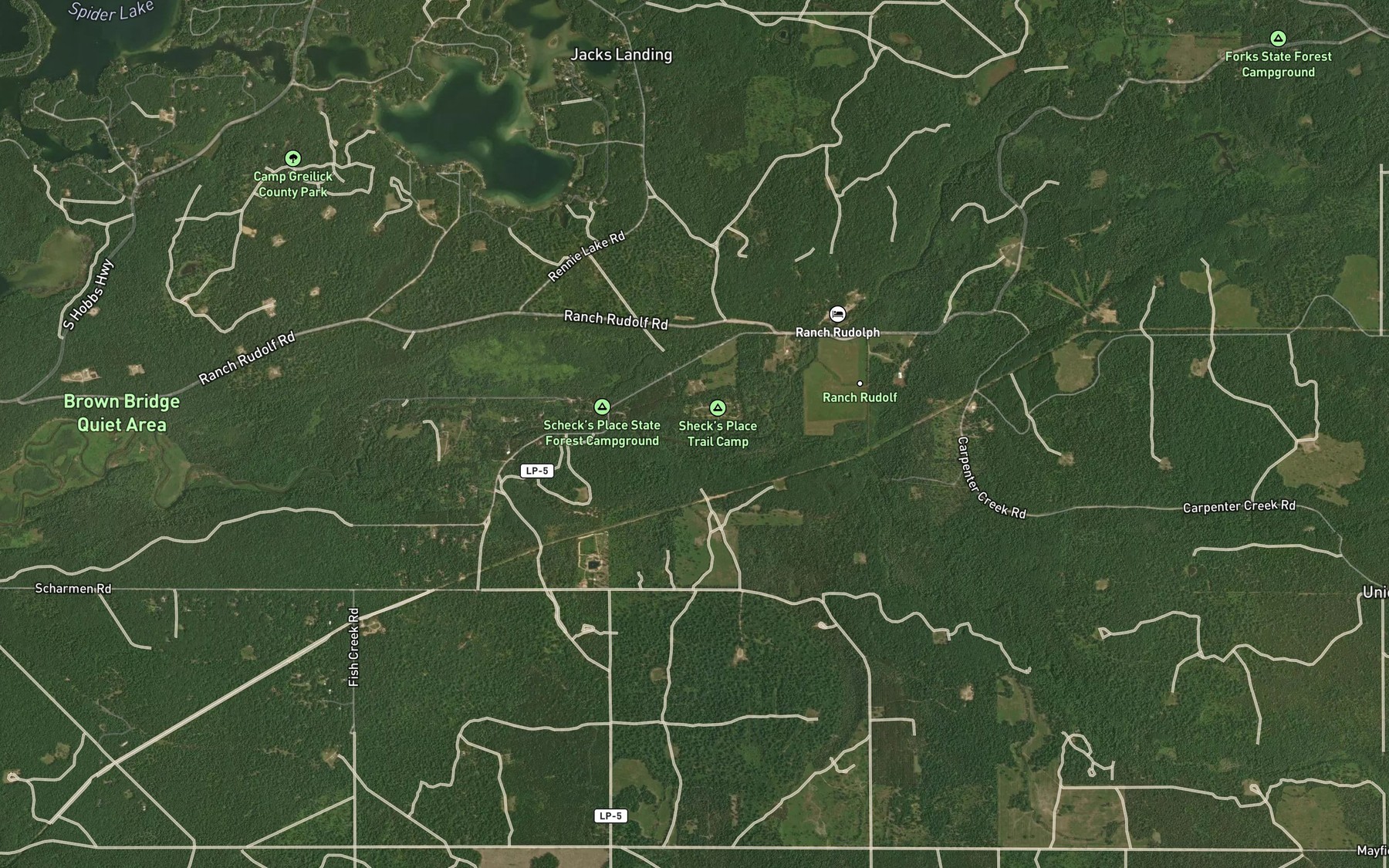 Satellite map of the Carpenter Creek