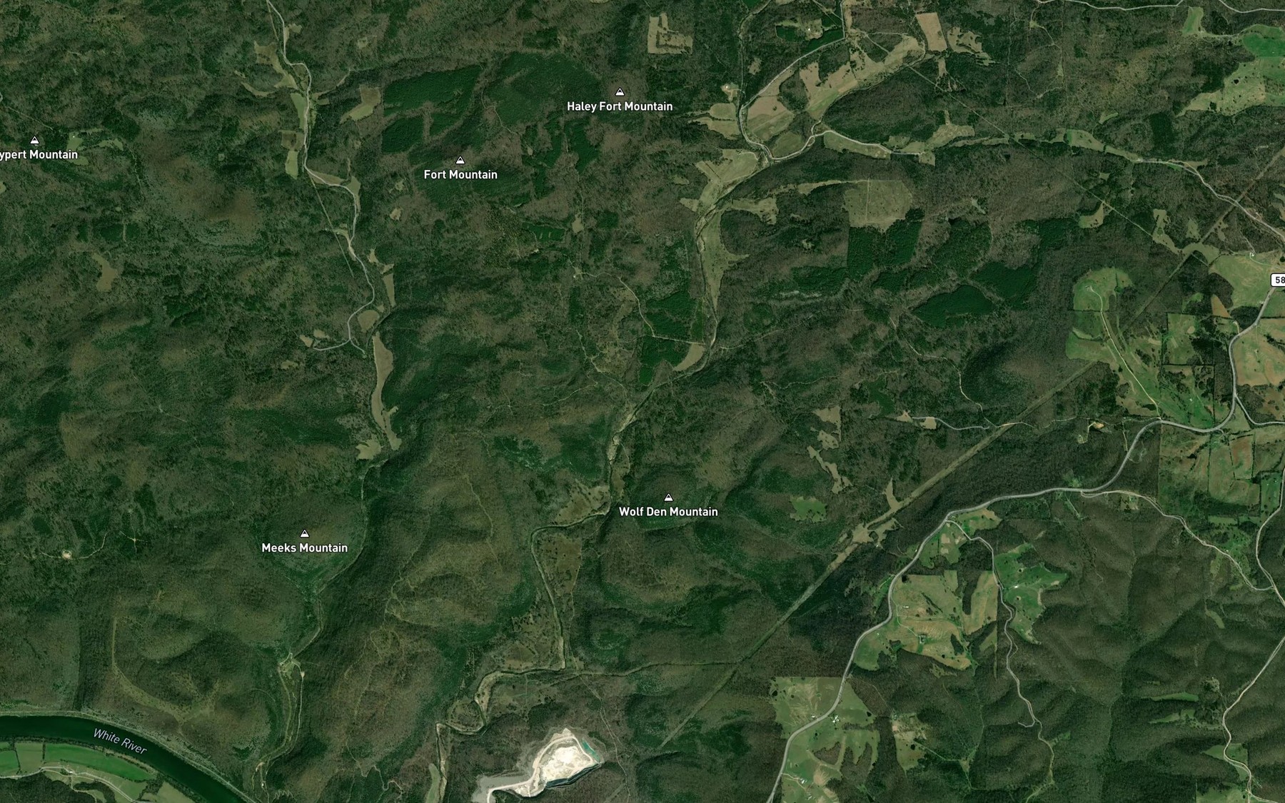 Satellite map of the Byler Branch