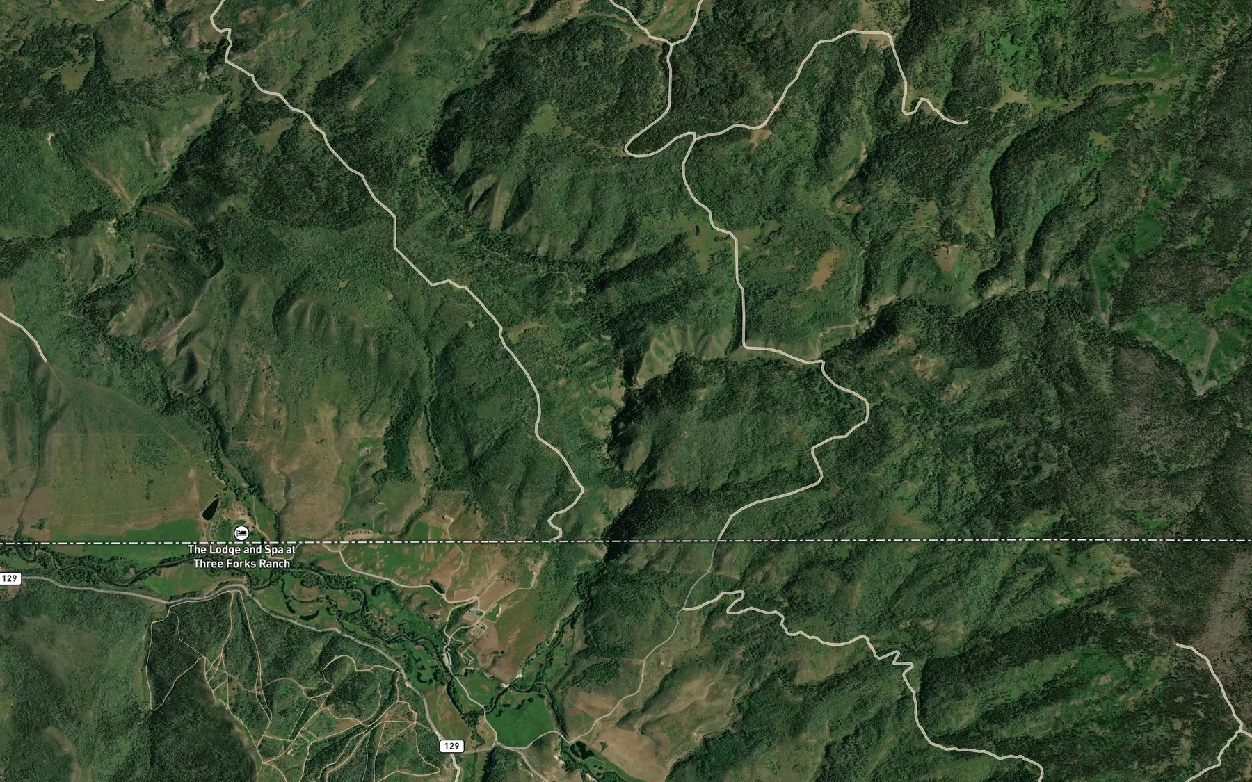 Satellite map of the West Branch North Fork Little Snake River