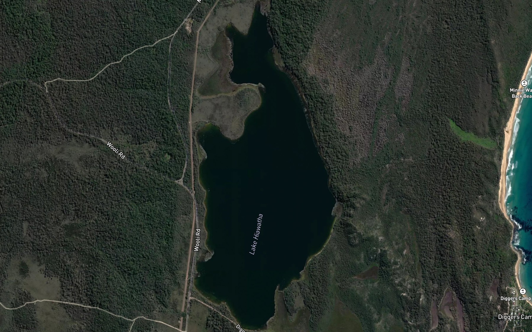 Satellite map of the Lake Hiawatha