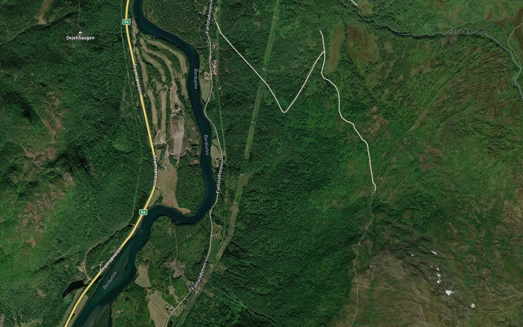 Satellite map of the Bjornstadbekken
