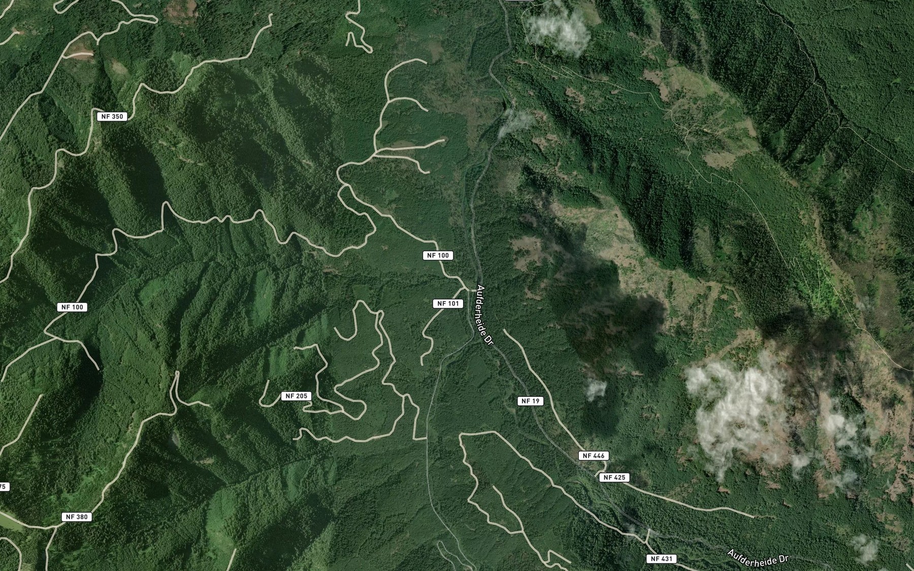 Satellite map of the Starr Creek