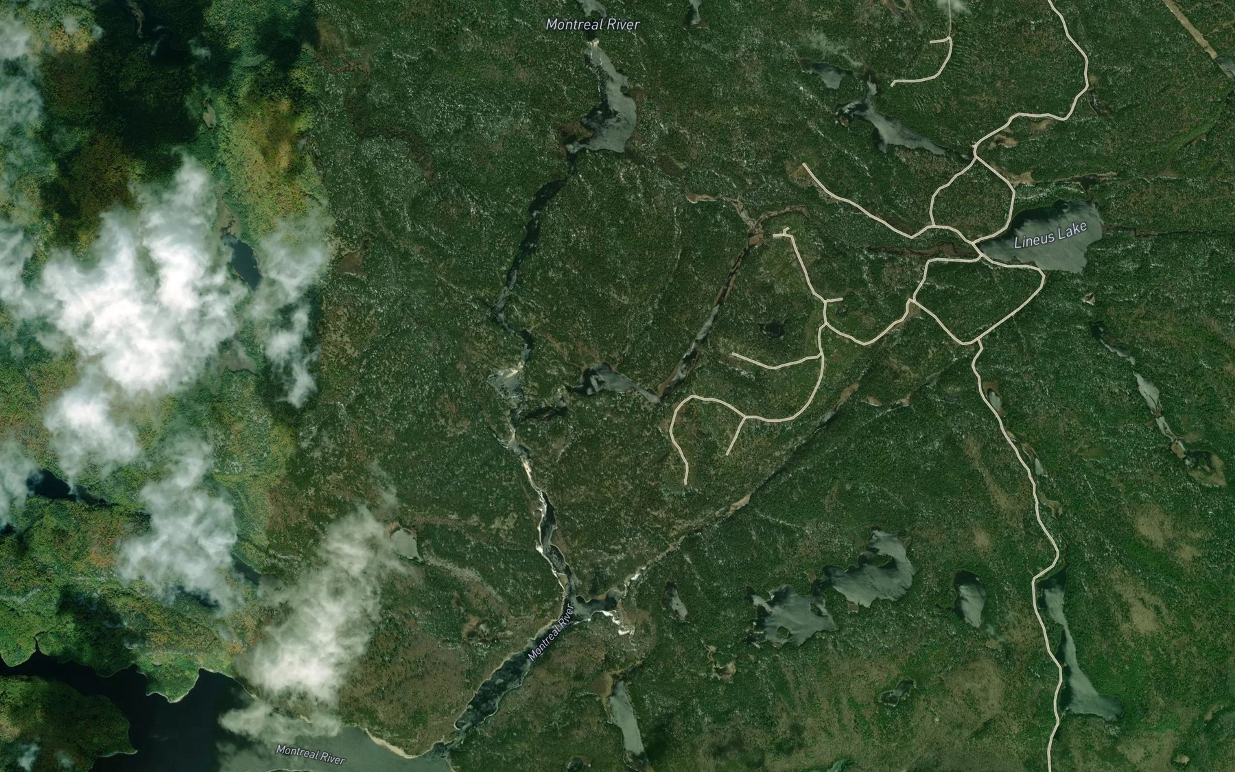 Satellite map of the Keelow Creek