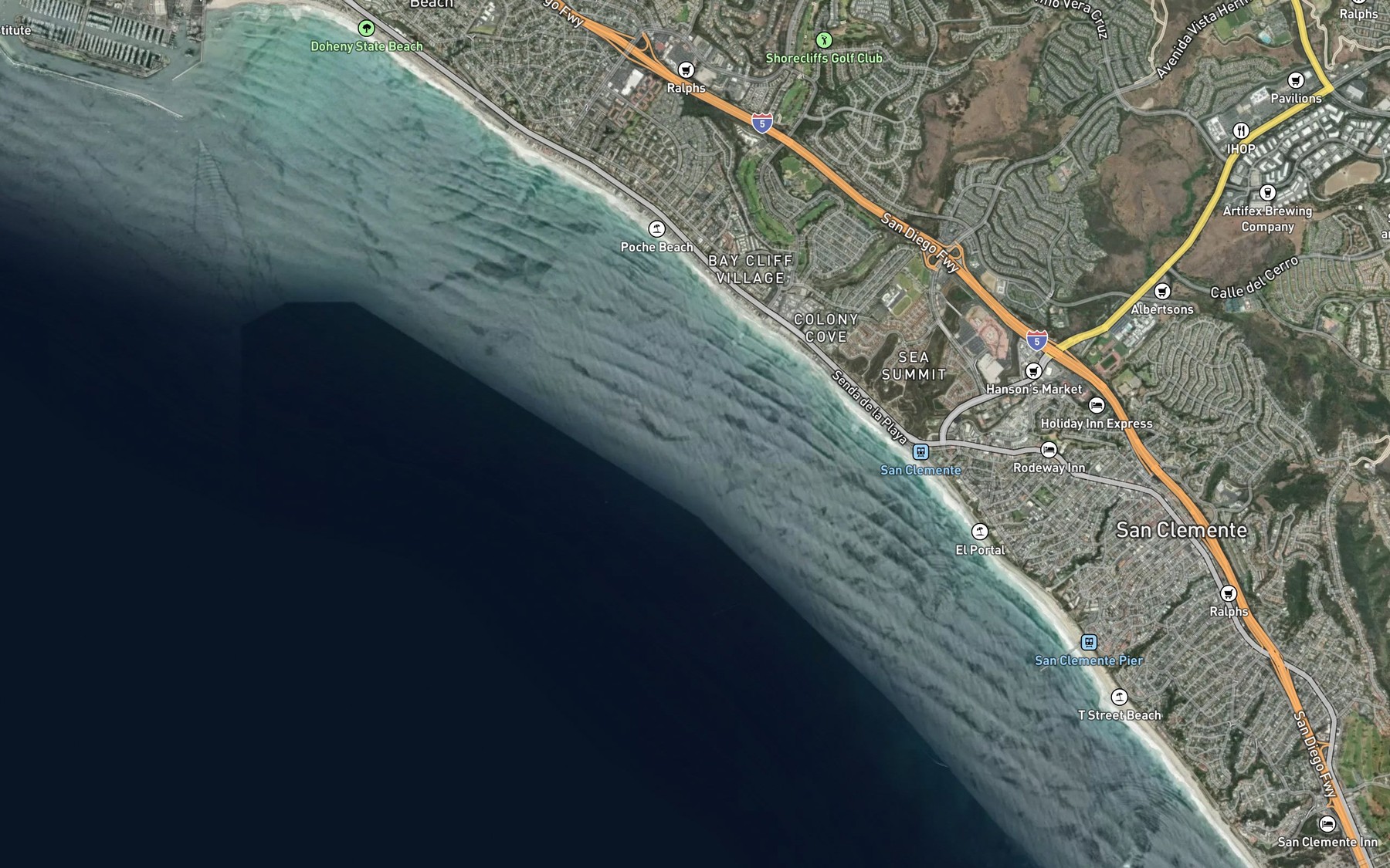 Satellite map of the Capistrano Bight