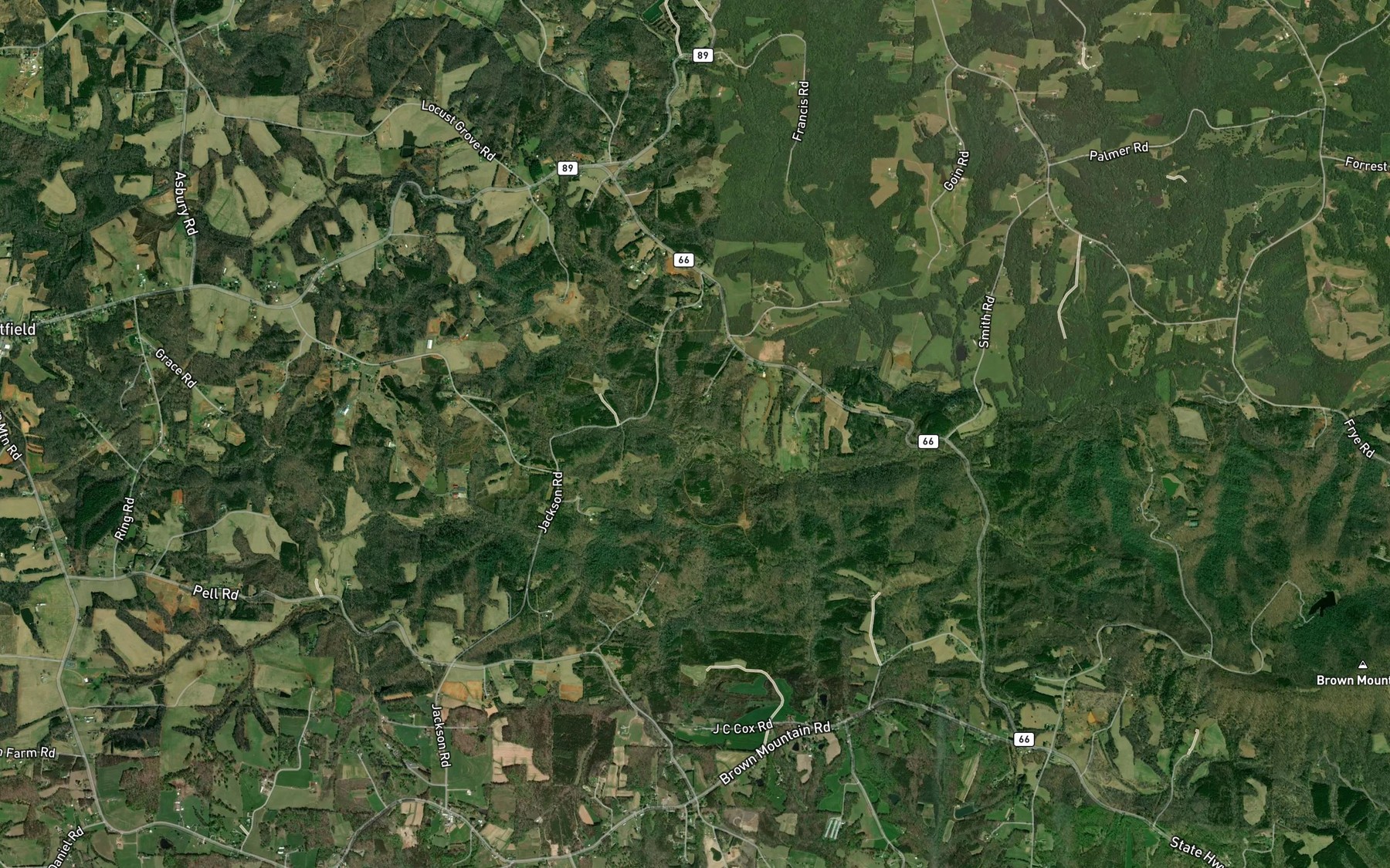 Satellite map of the Meadow Branch
