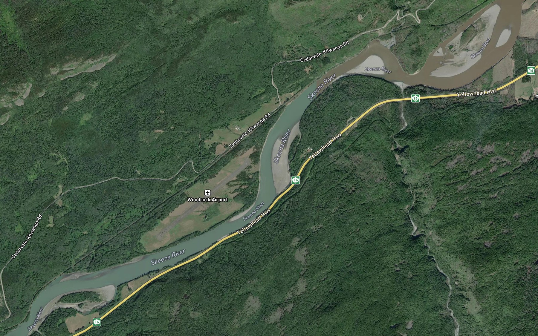 Satellite map of the Casnorra Creek
