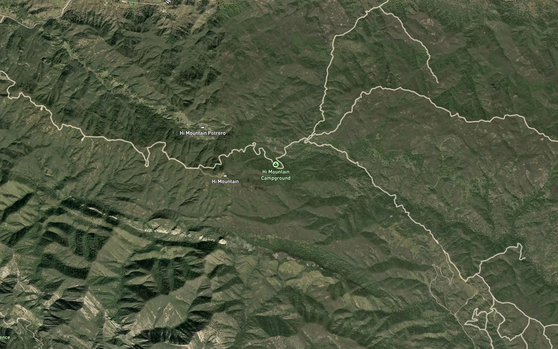 Satellite map of the Hi Mountain Spring
