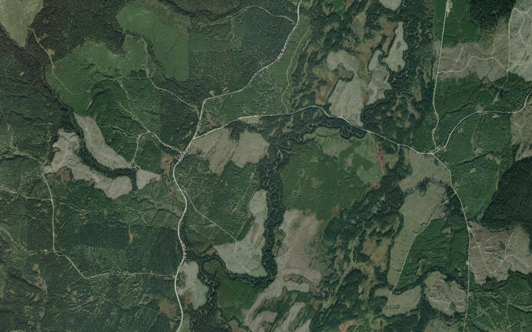 Satellite map of the Confusion Creek