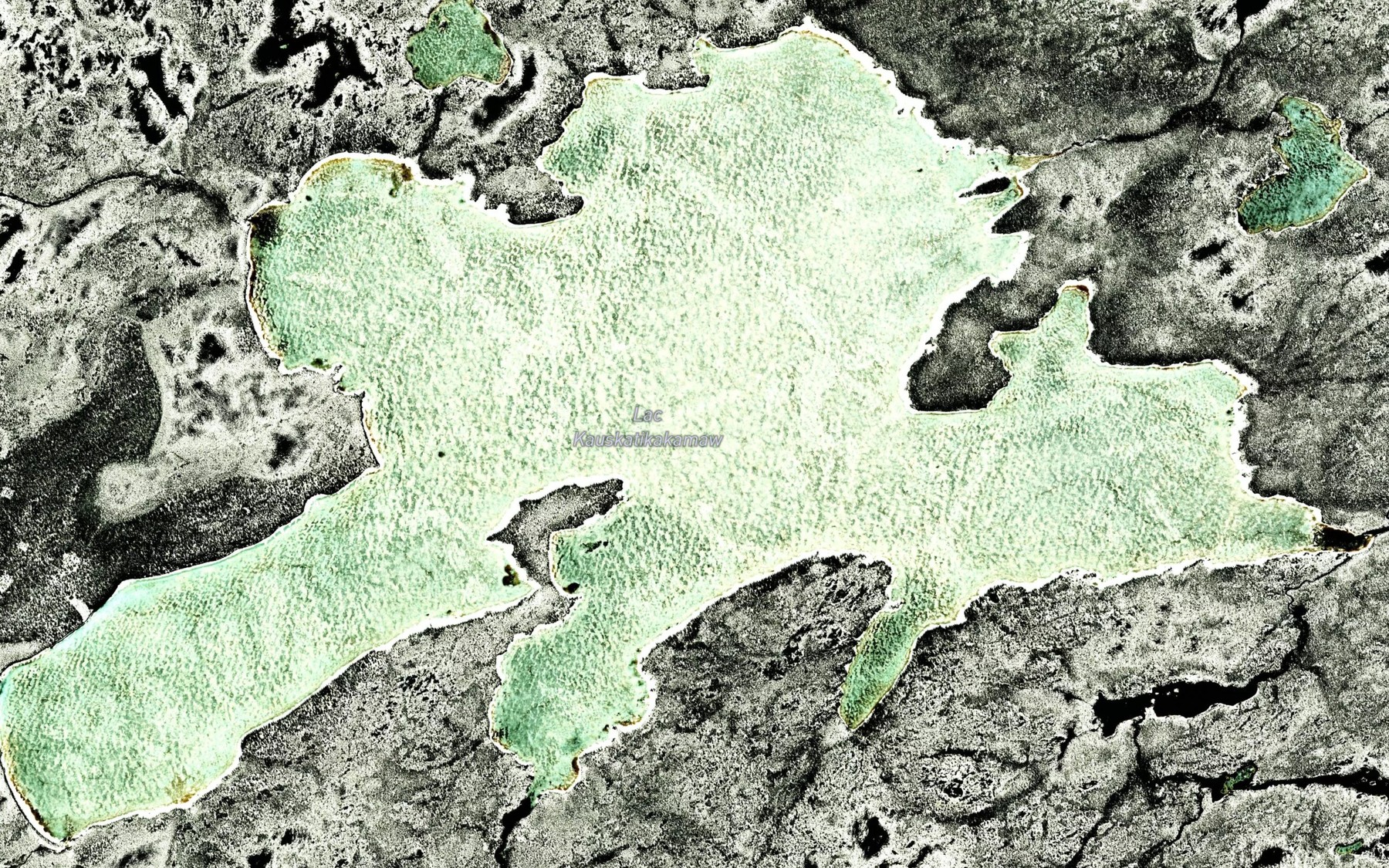 Satellite map of the Lac Kauskatikakamaw