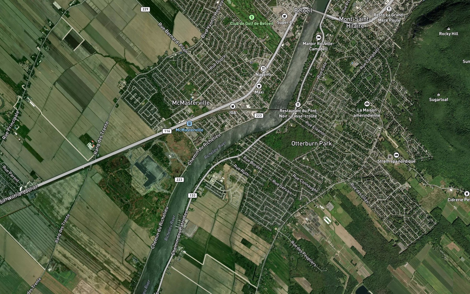Satellite map of the Ruisseau Bessette-Charbonneau