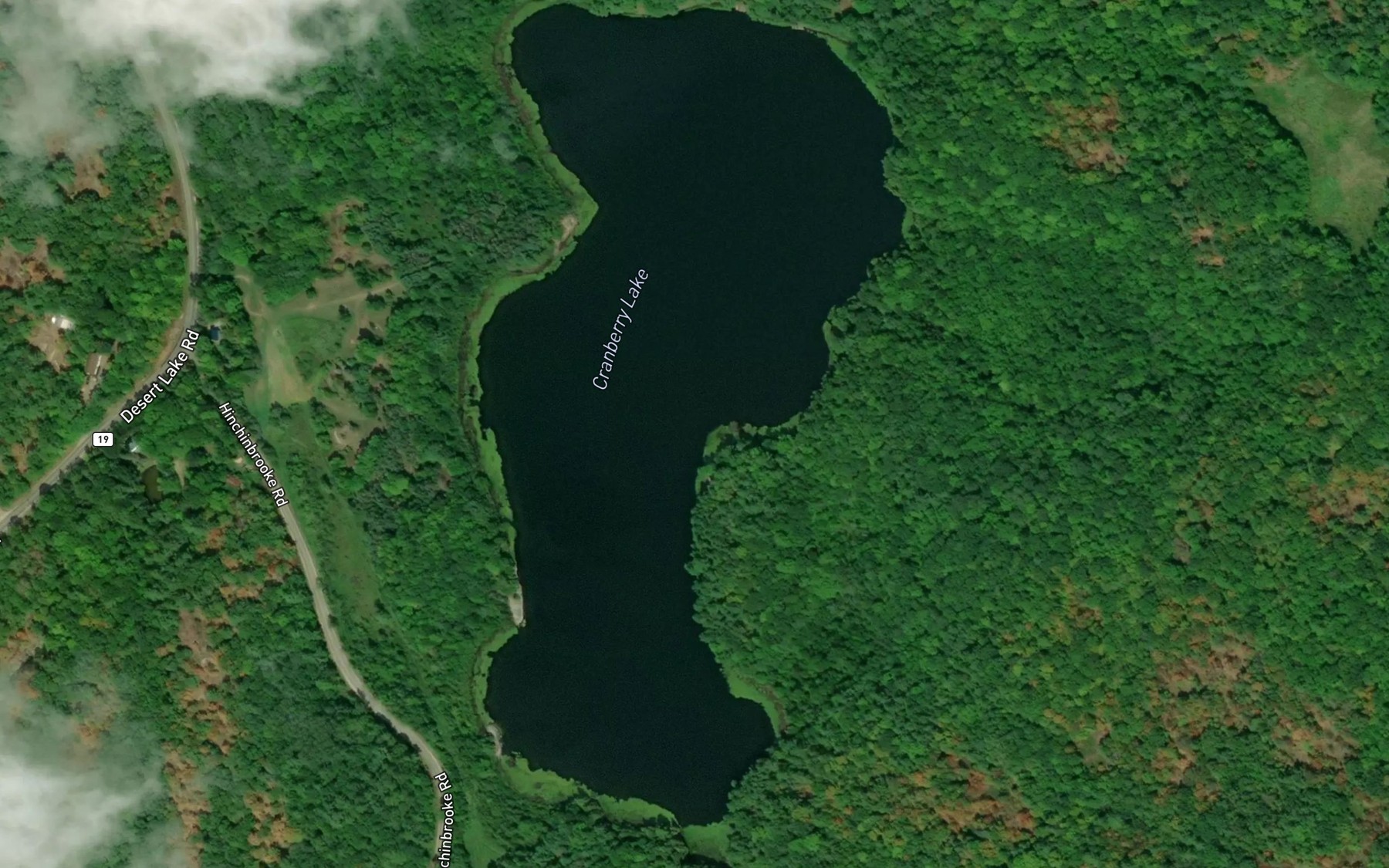 Satellite map of the Cranberry Lake