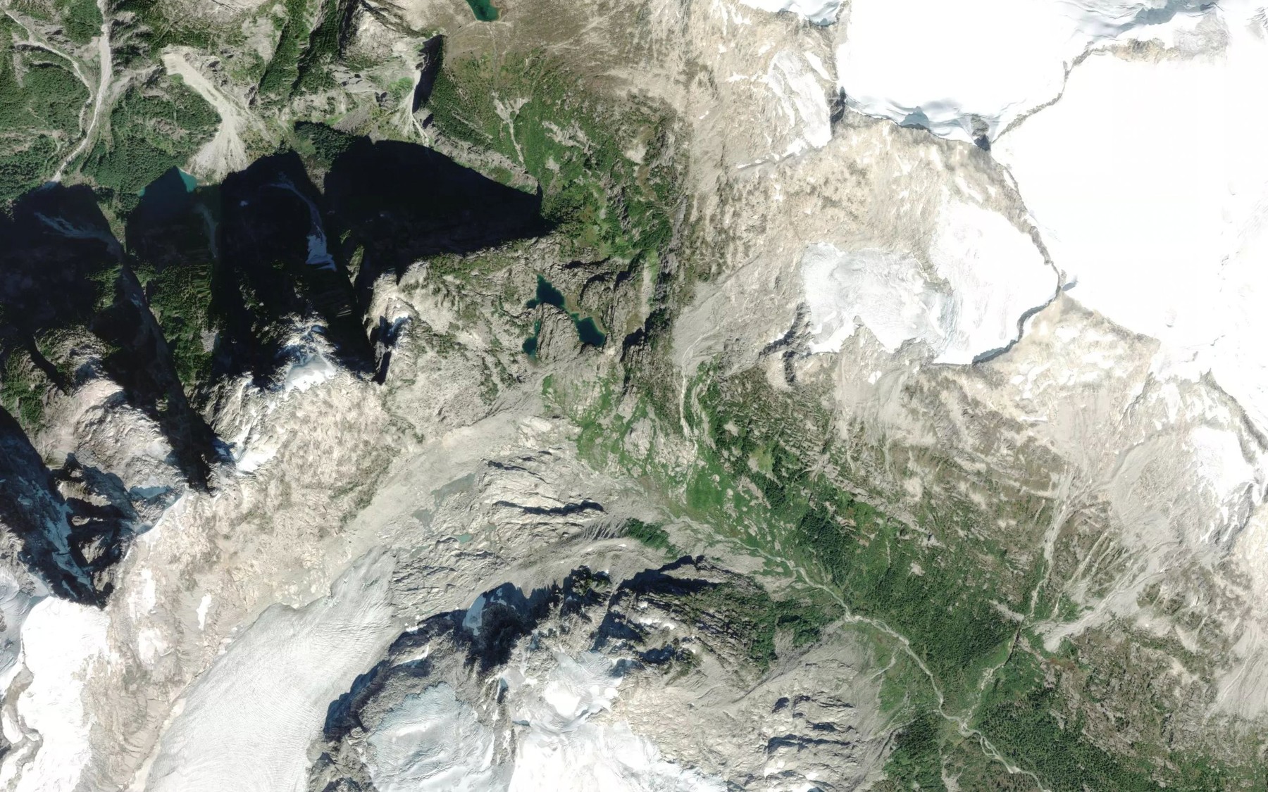 Satellite map of the Racoon Lakes