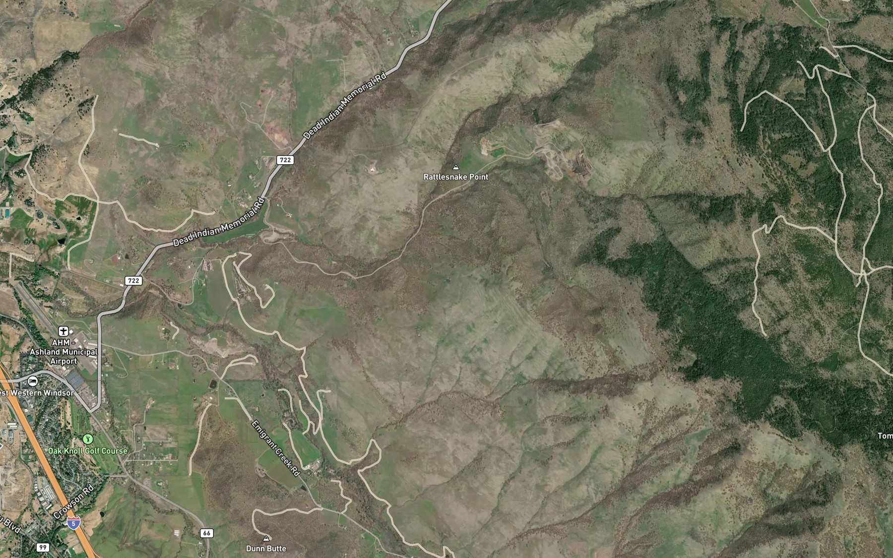 Satellite map of the White Oak Spring