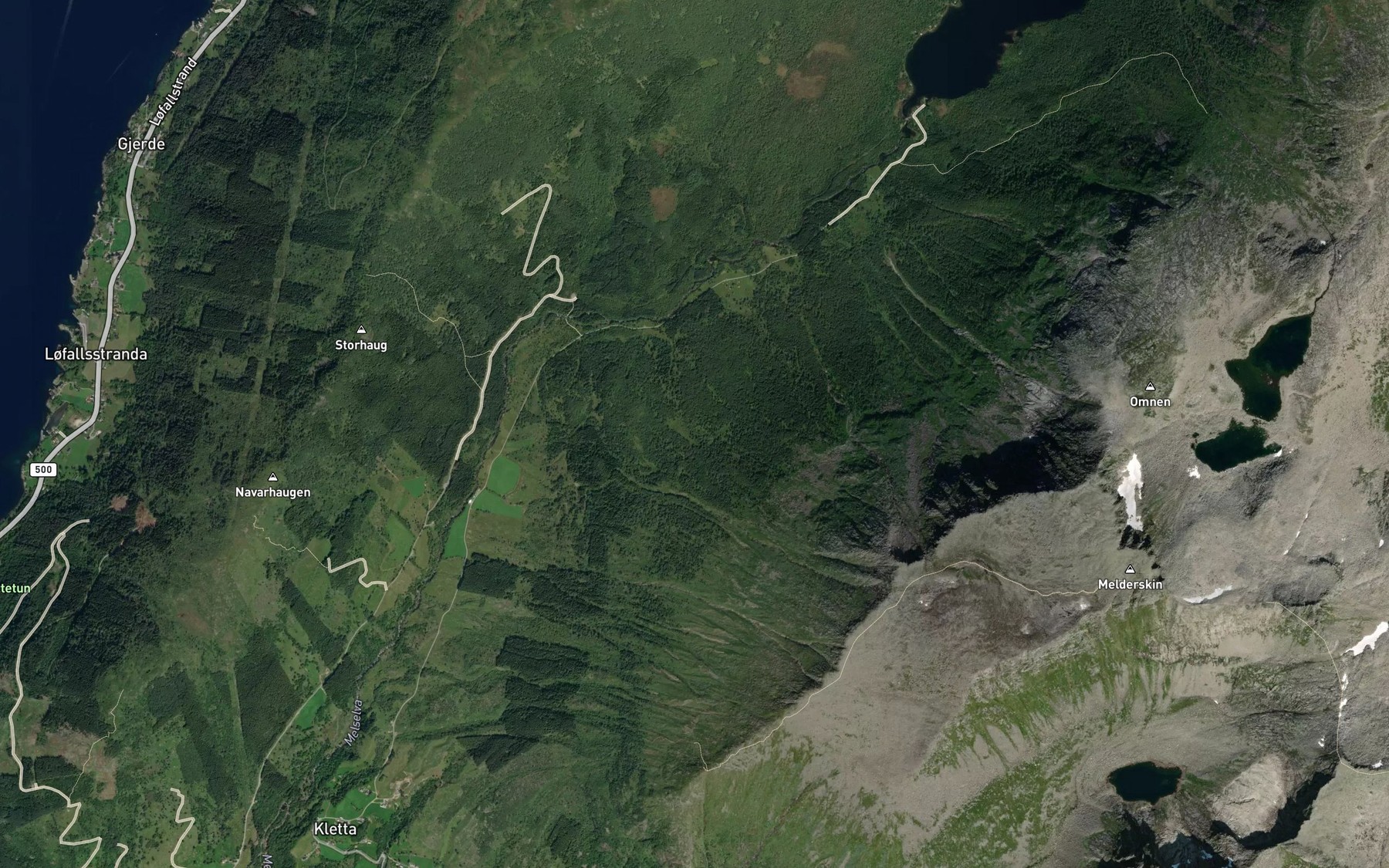 Satellite map of the Oykjagardsbekk
