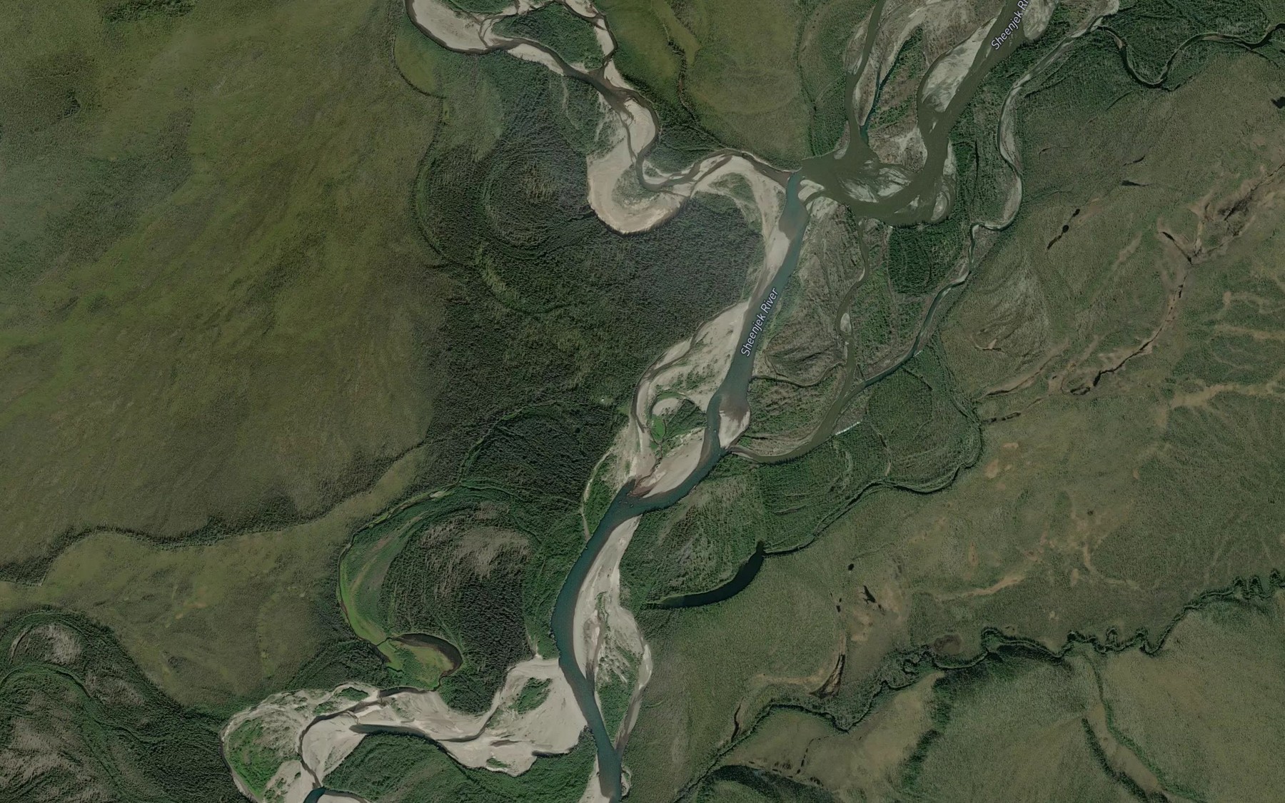 Satellite map of the Koness River