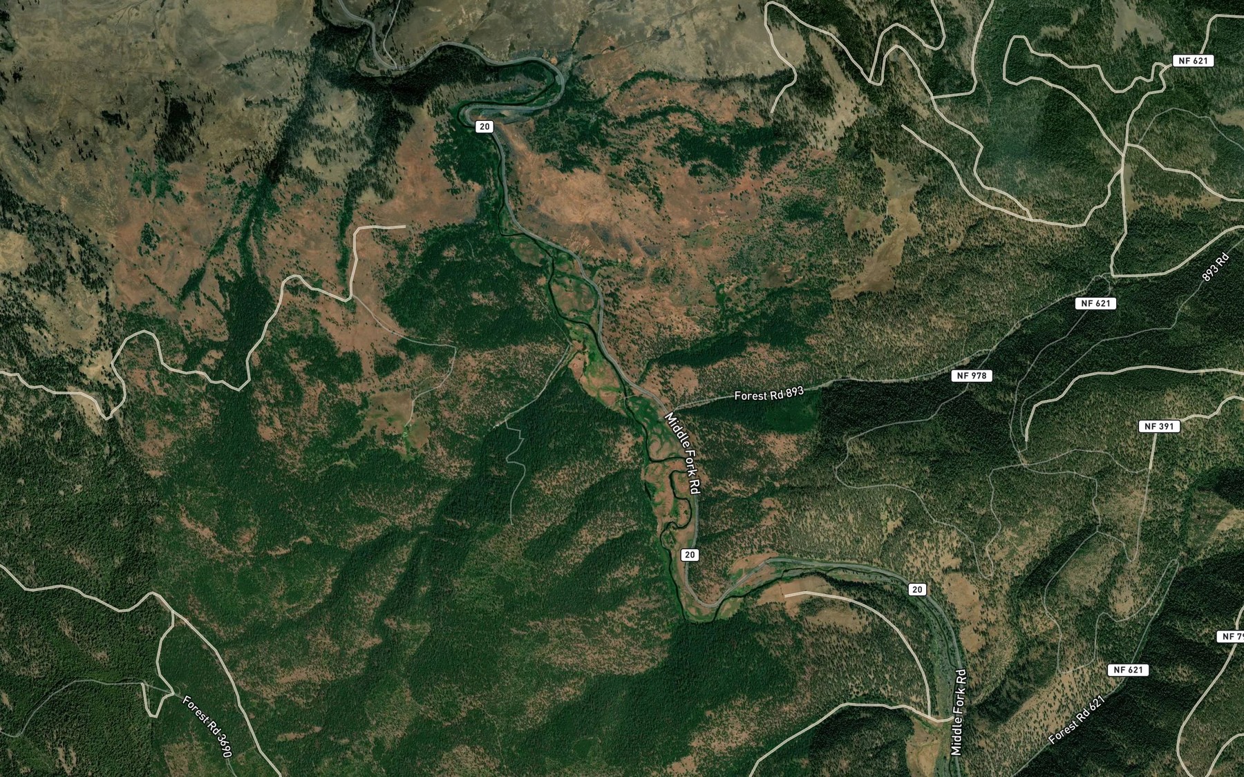 Satellite map of the Armstrong Creek