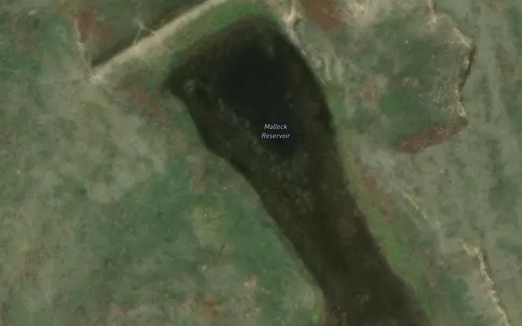 Satellite map of the Malleck Reservoir