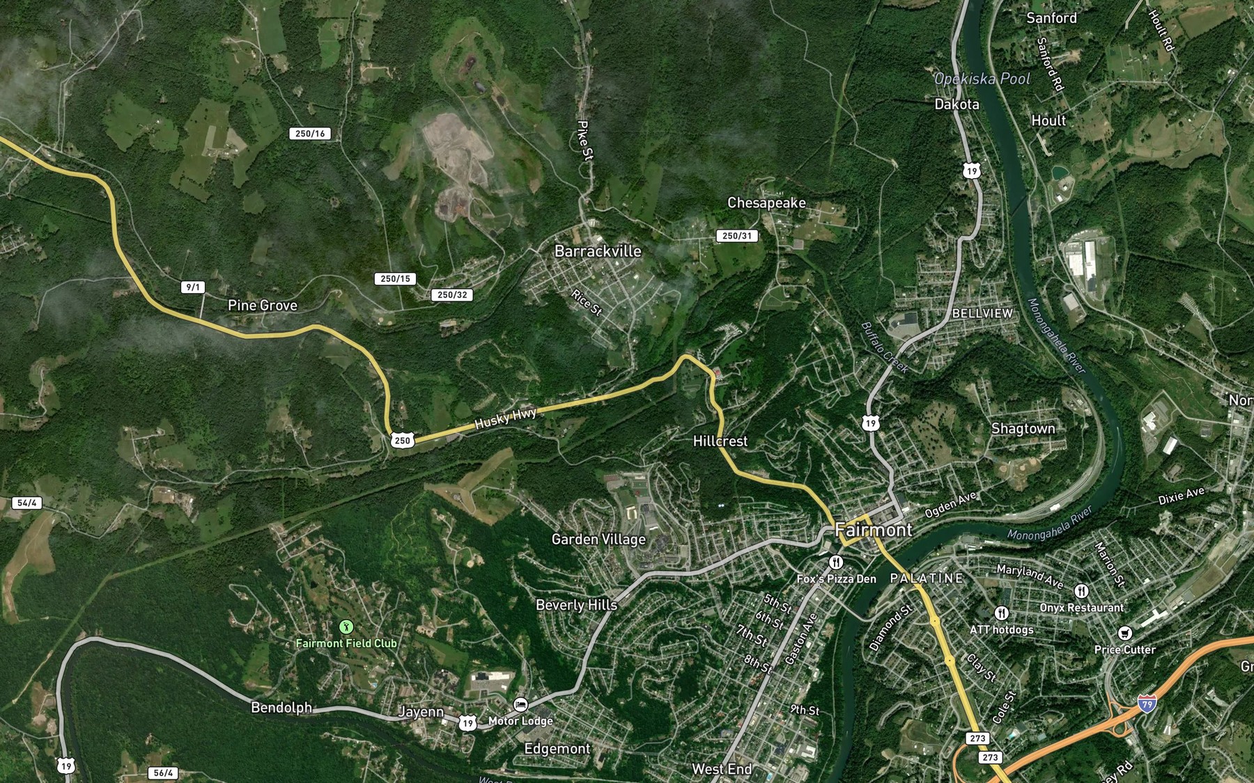 Satellite map of the Michael Spring