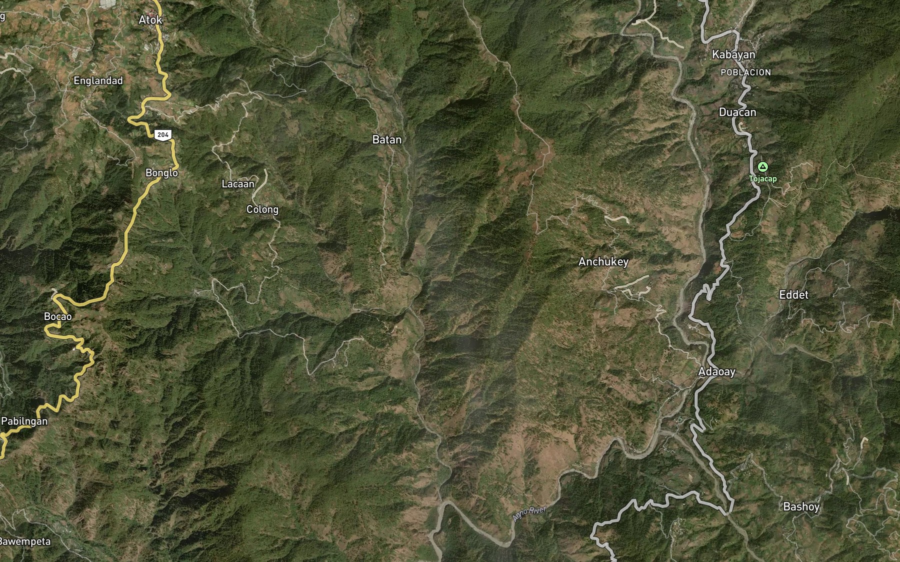 Satellite map of the Ireu Falls