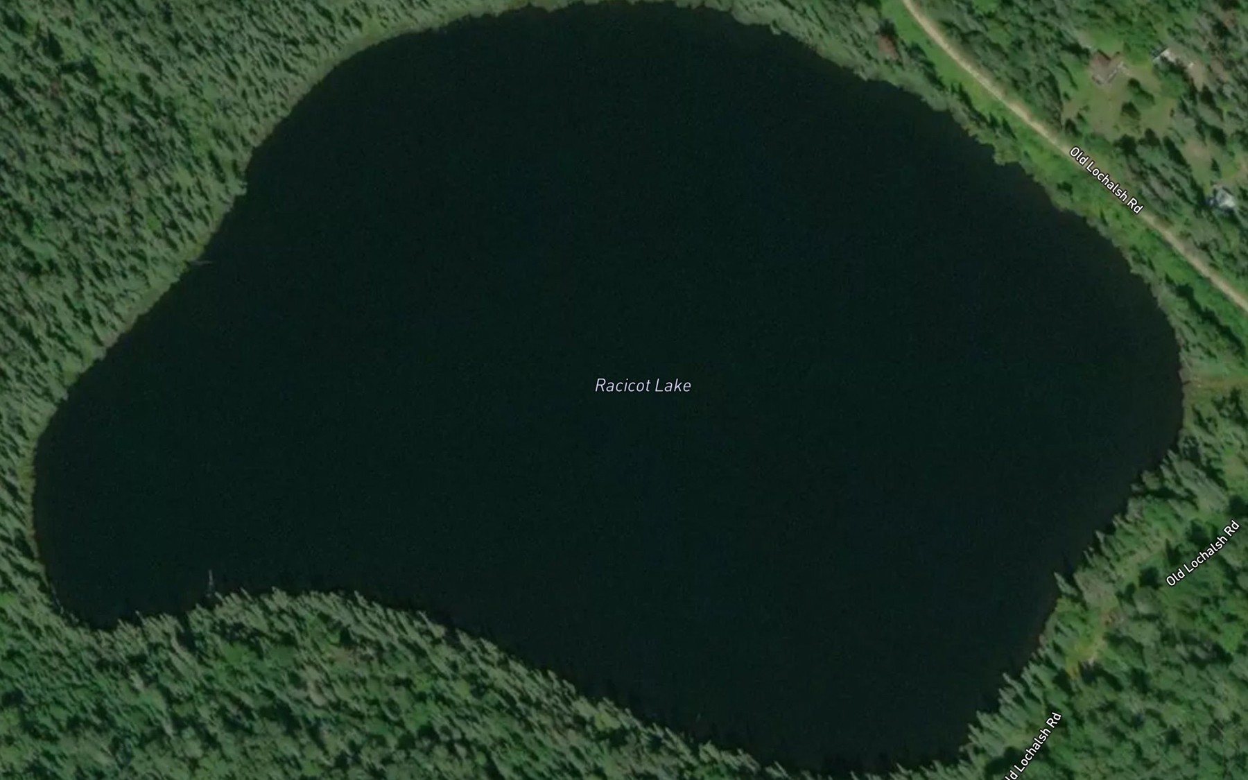 Satellite map of the Racicot Lake
