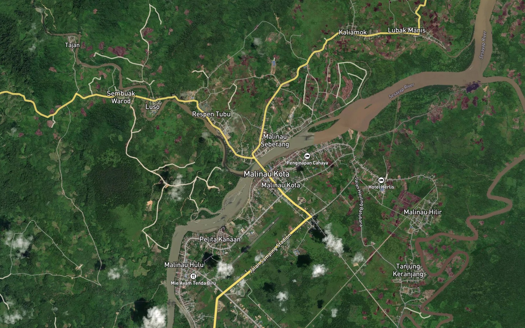 Satellite map of the Sungai Sambuak