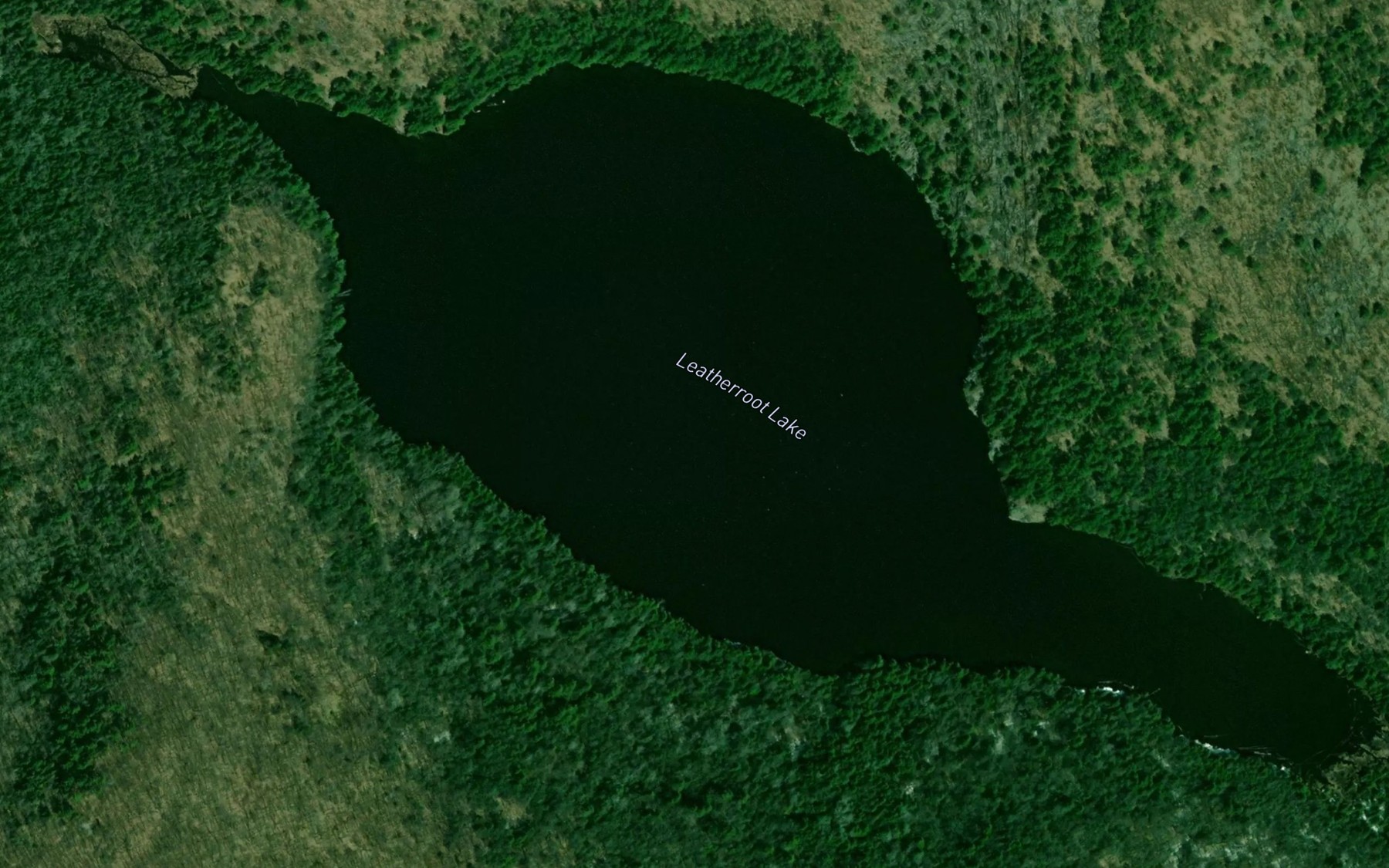 Satellite map of the Leatherroot Lake