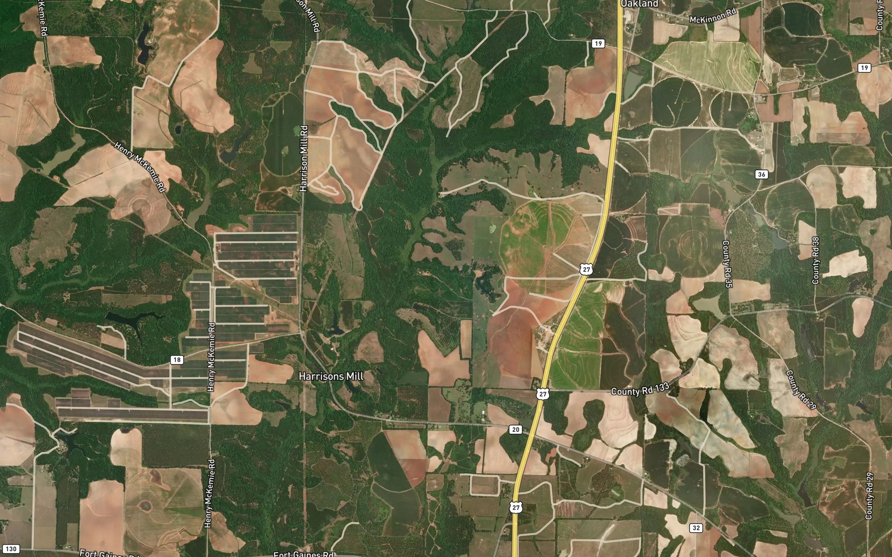 Satellite map of the Hattaway Lake