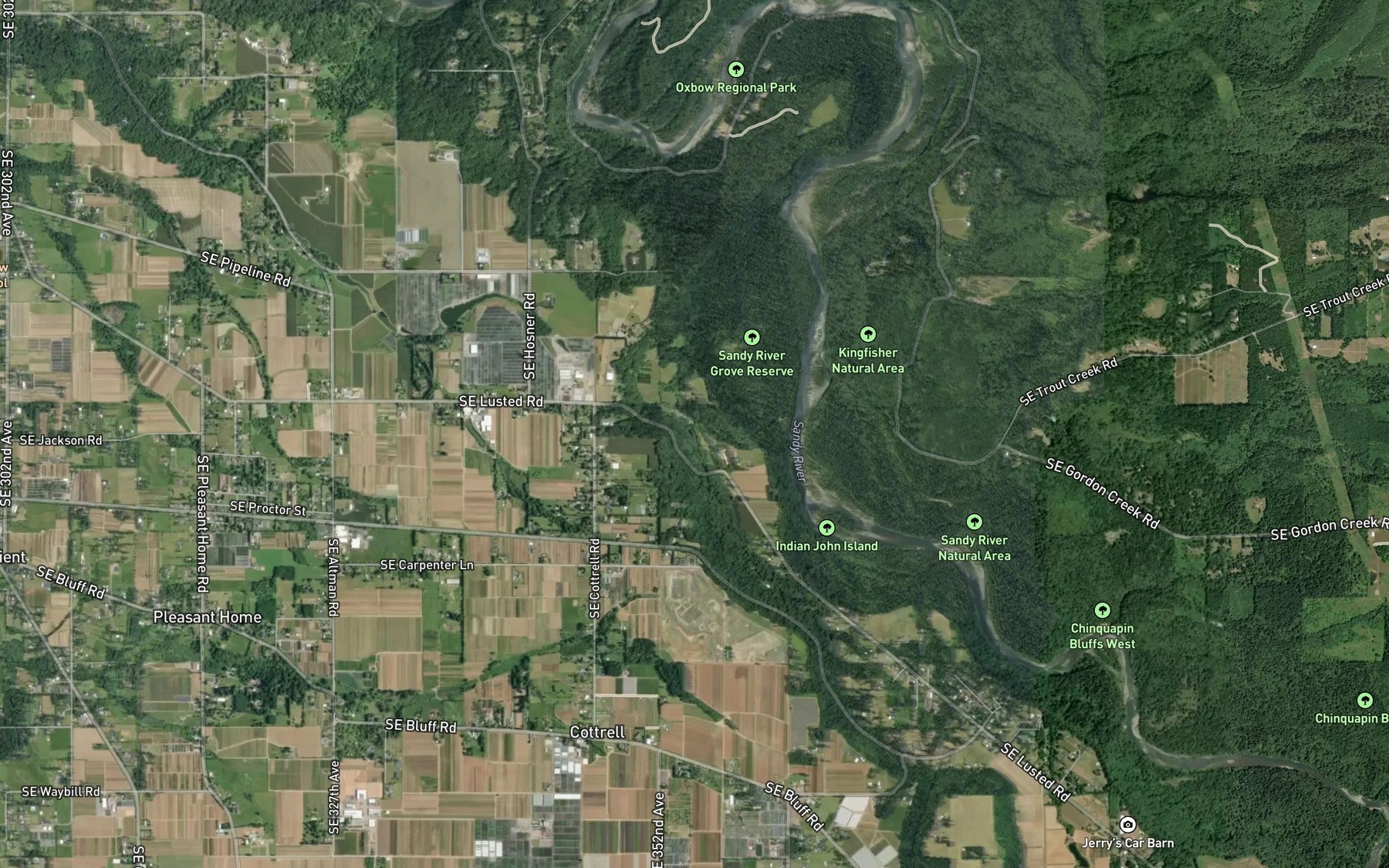 Satellite map of the Lusted Reservoir