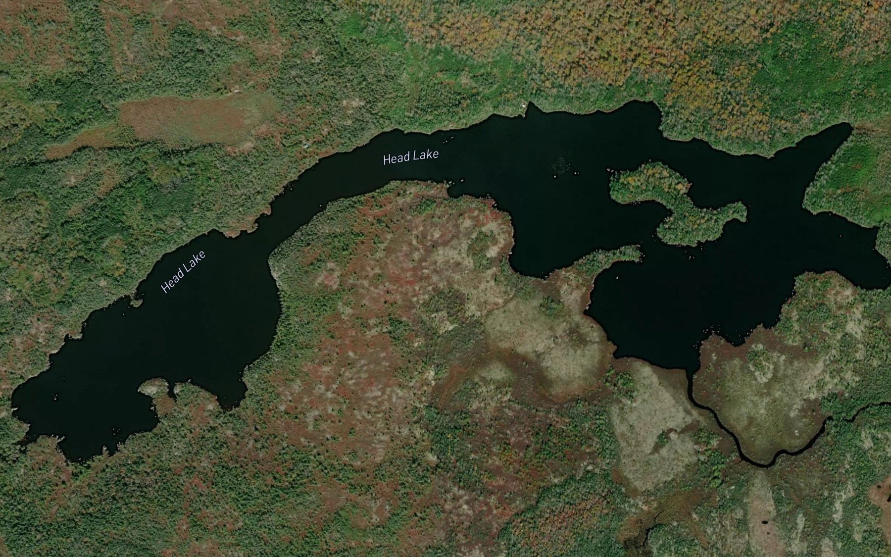 Satellite map of the Head Lake