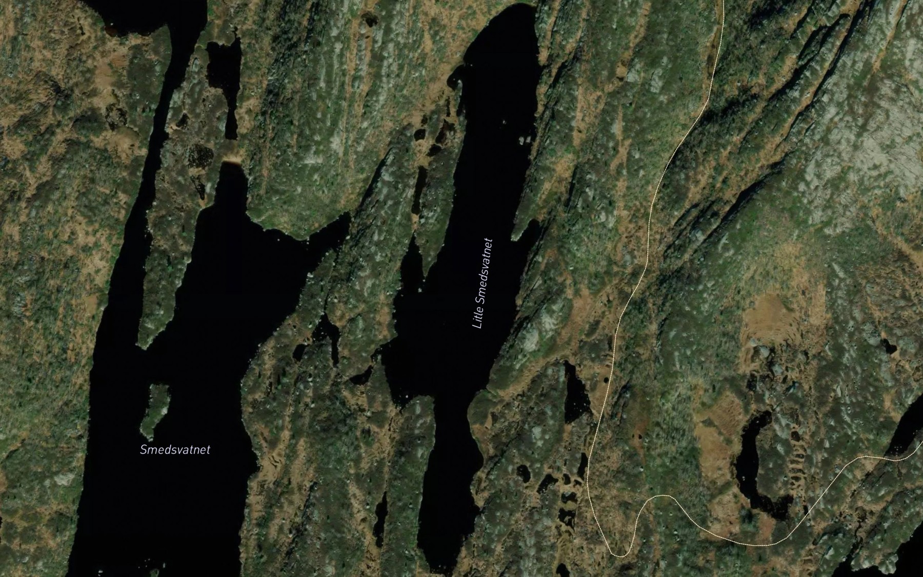 Satellite map of the Smedsvatnet,litle