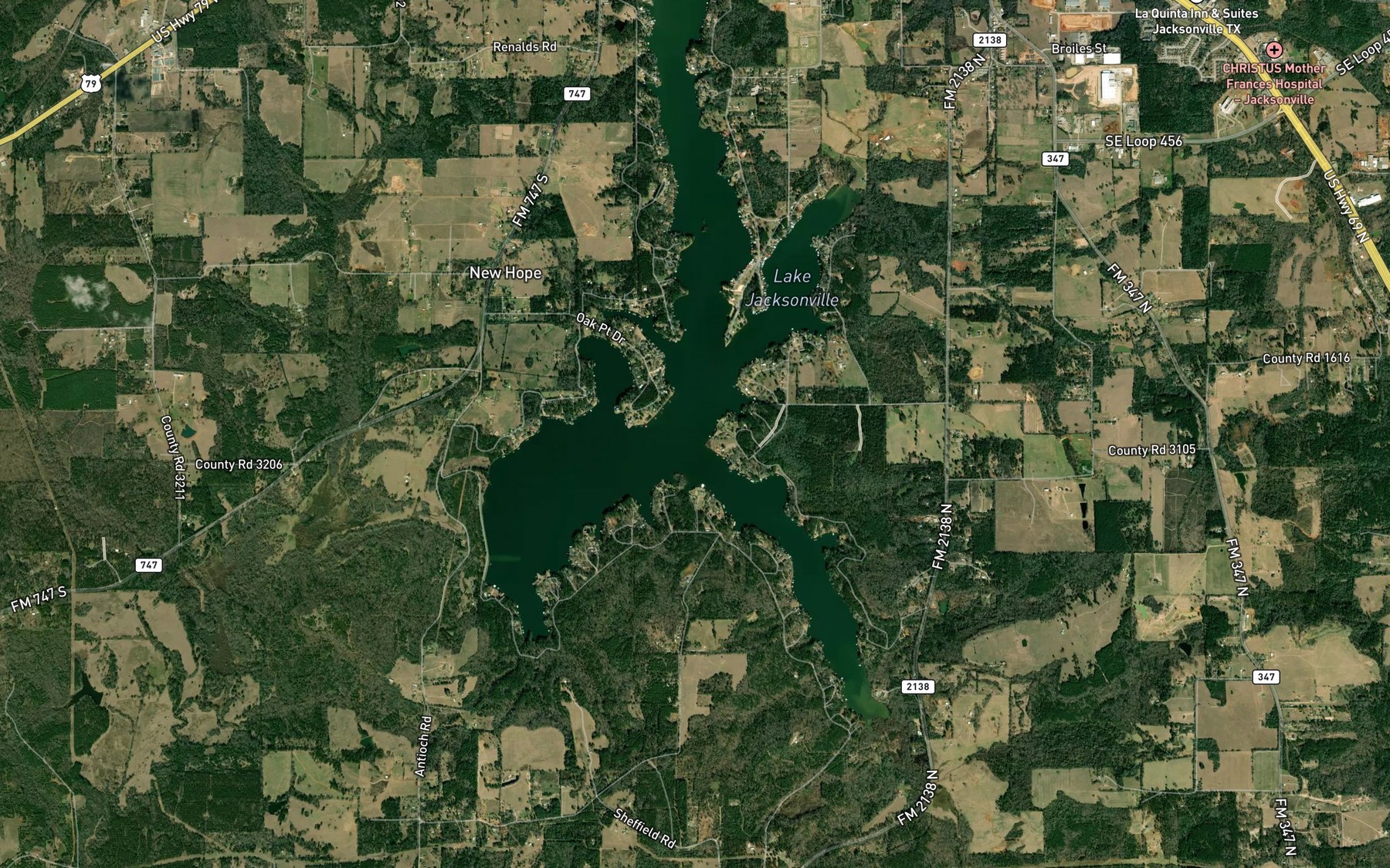 Satellite map of the Cat Creek