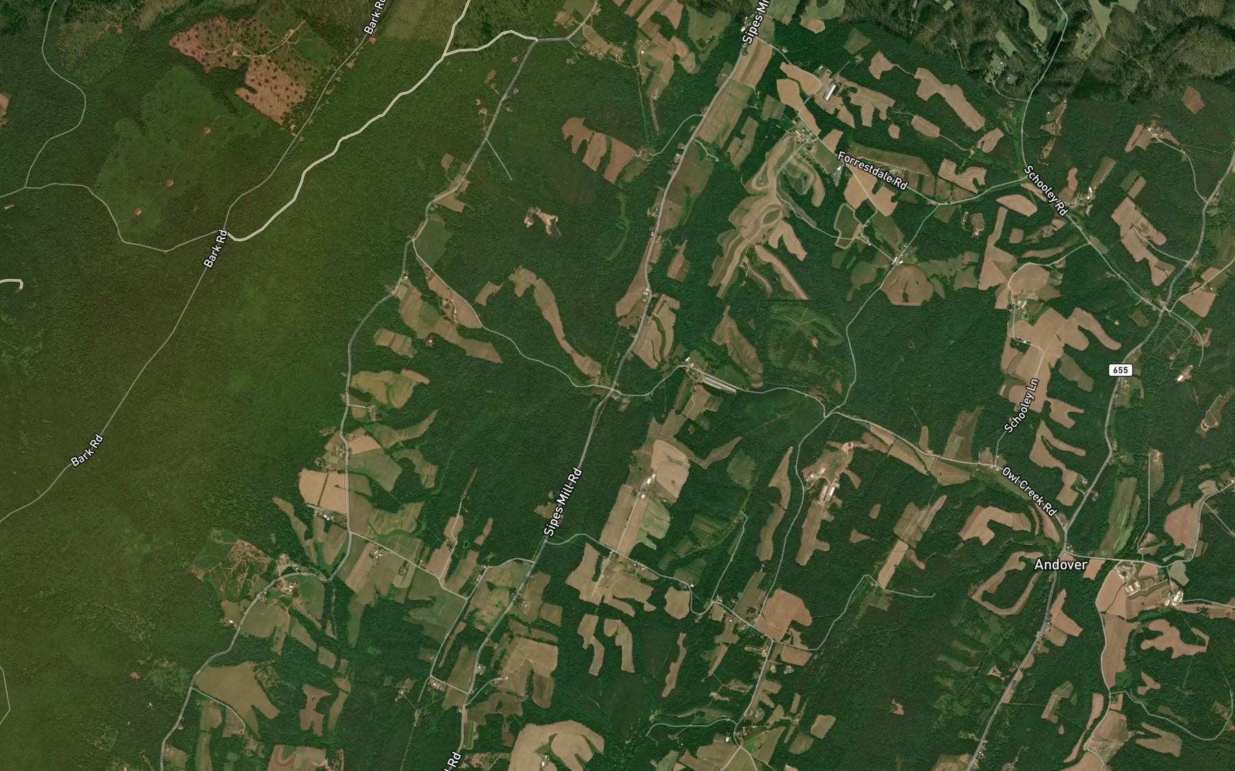 Satellite map of the Ditch Run
