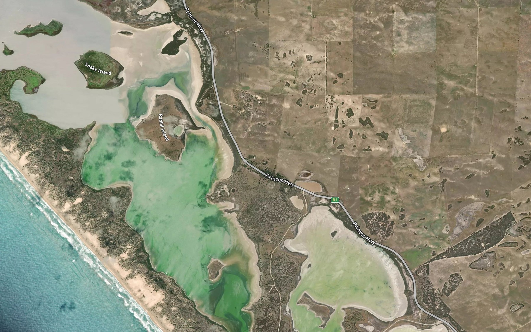 Satellite map of the Magrath Flat