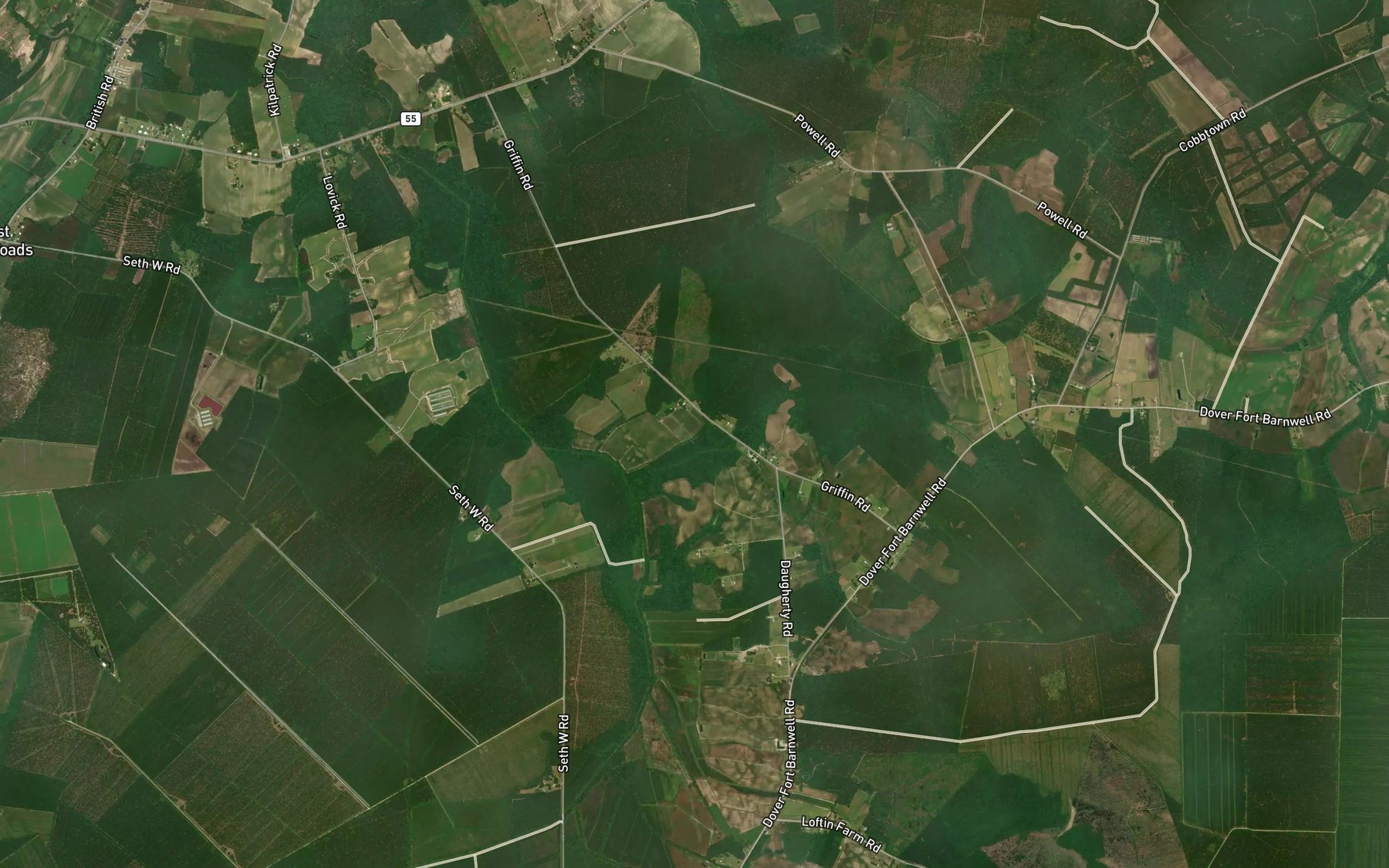Satellite map of the Cox Canal