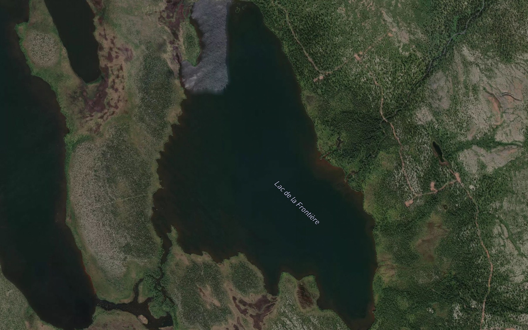 Satellite map of the Lac de la Frontiere
