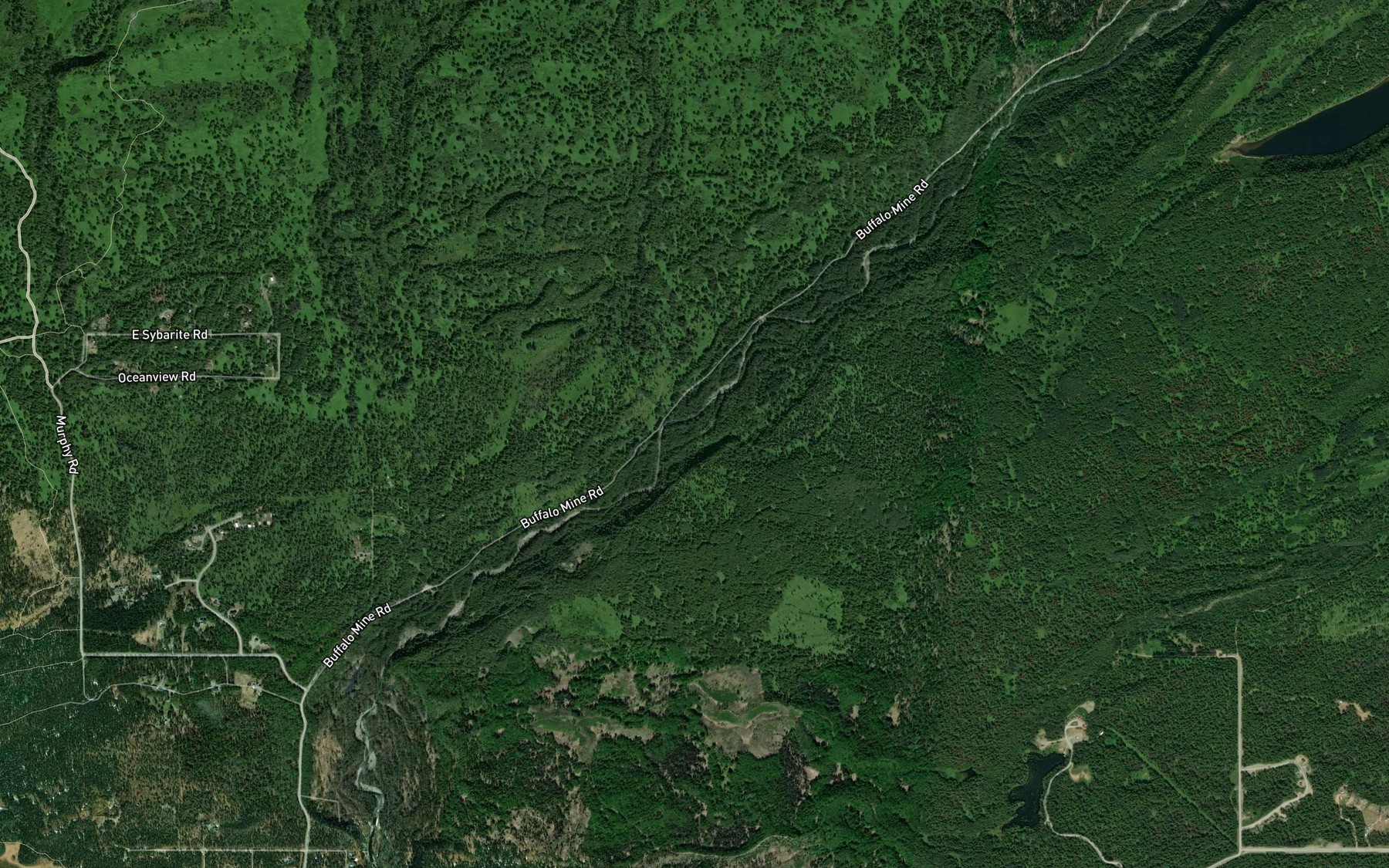 Satellite map of the Buffalo Creek