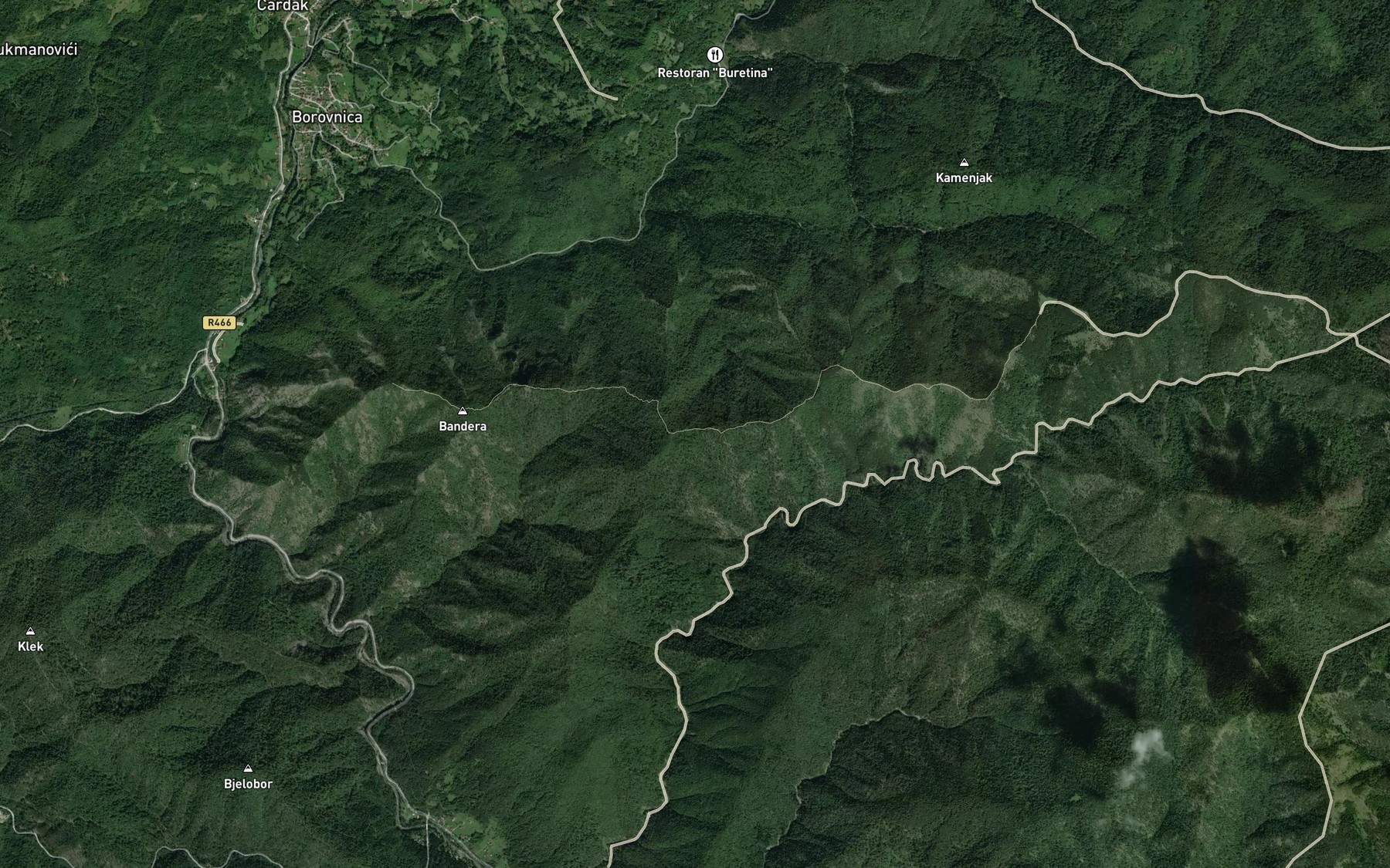Satellite map of the Diklina Voda