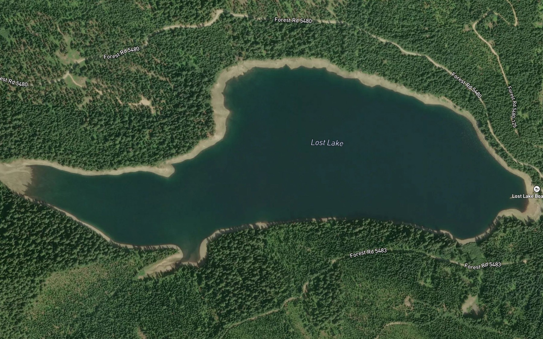 Satellite map of the Lost Lake