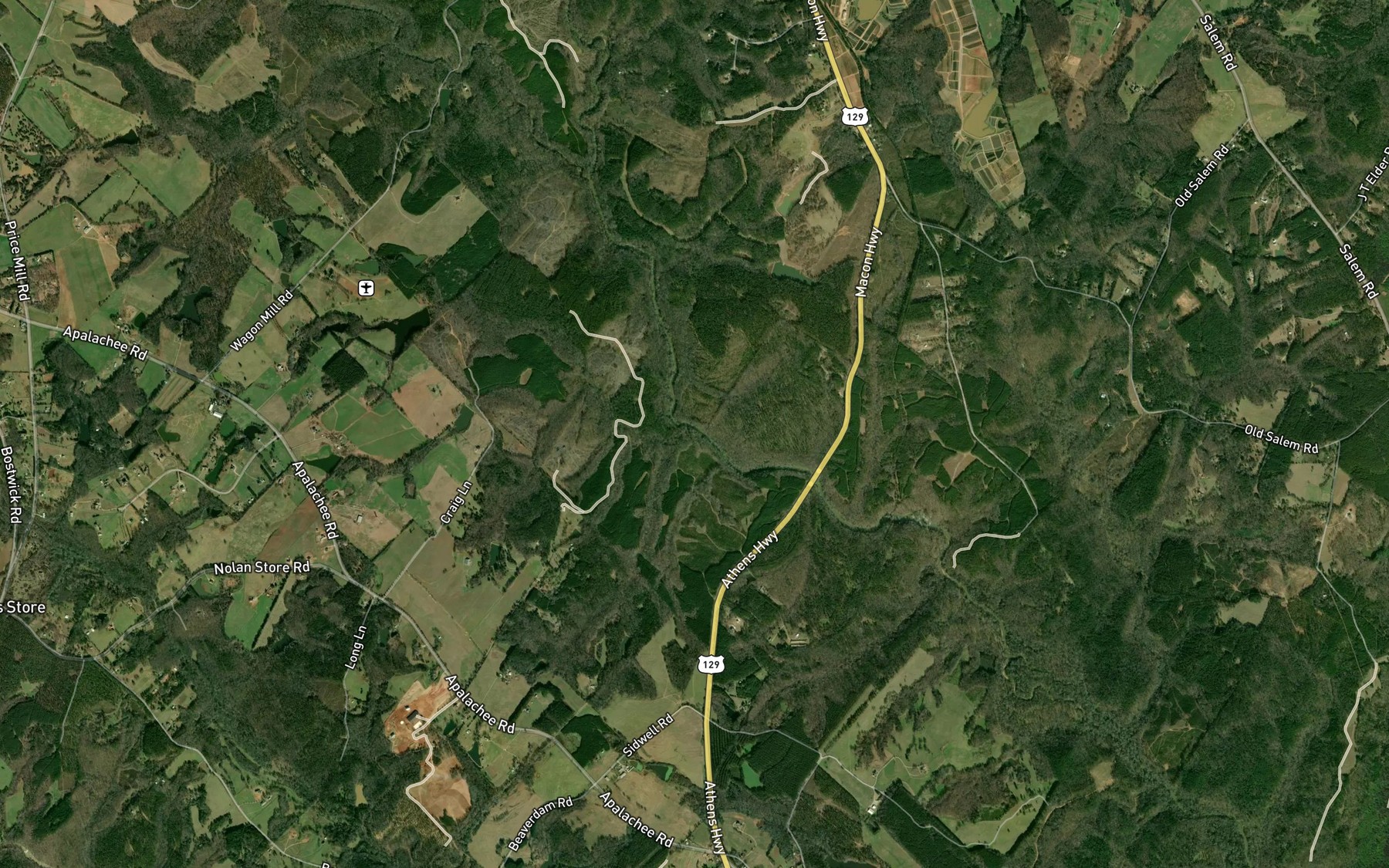 Satellite map of the Big Branch