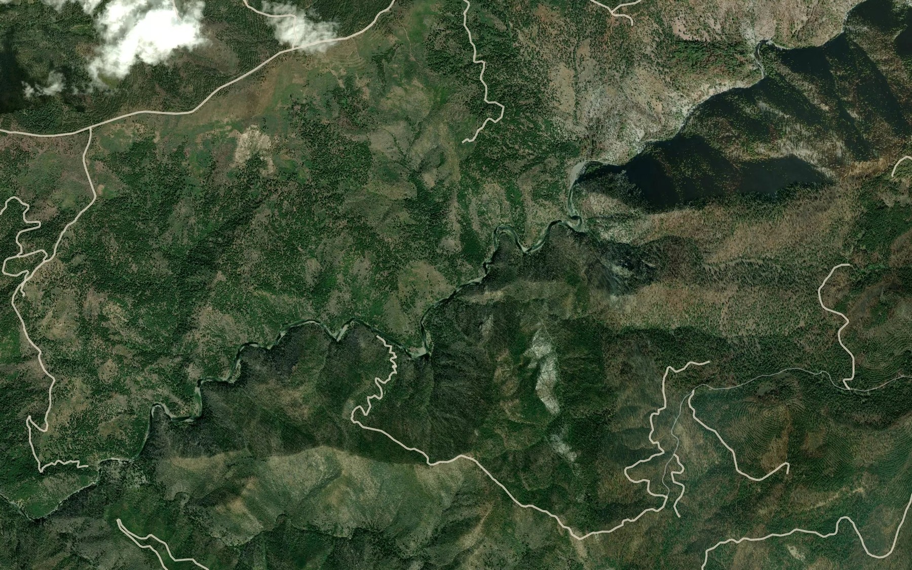 Satellite map of the Pidgeon Roost Creek