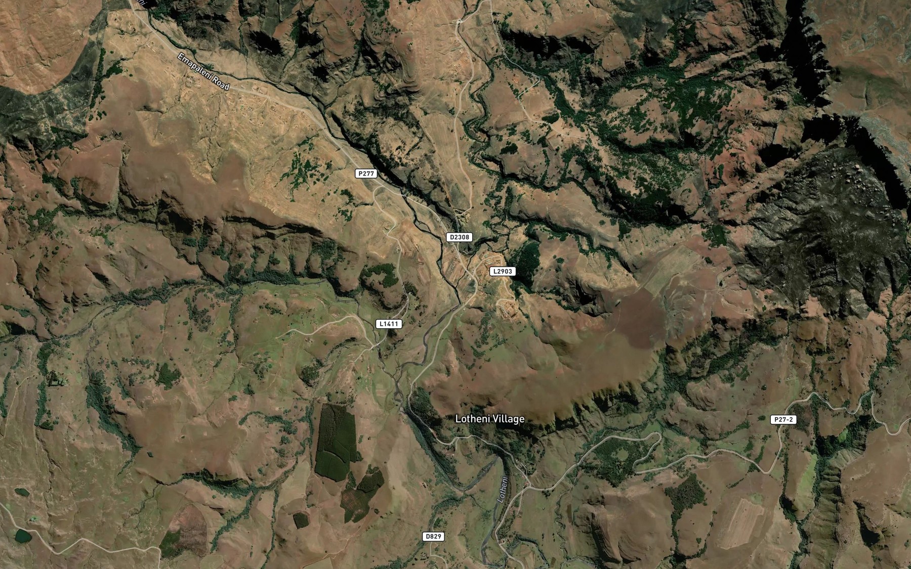 Satellite map of the iNhlambamasoka