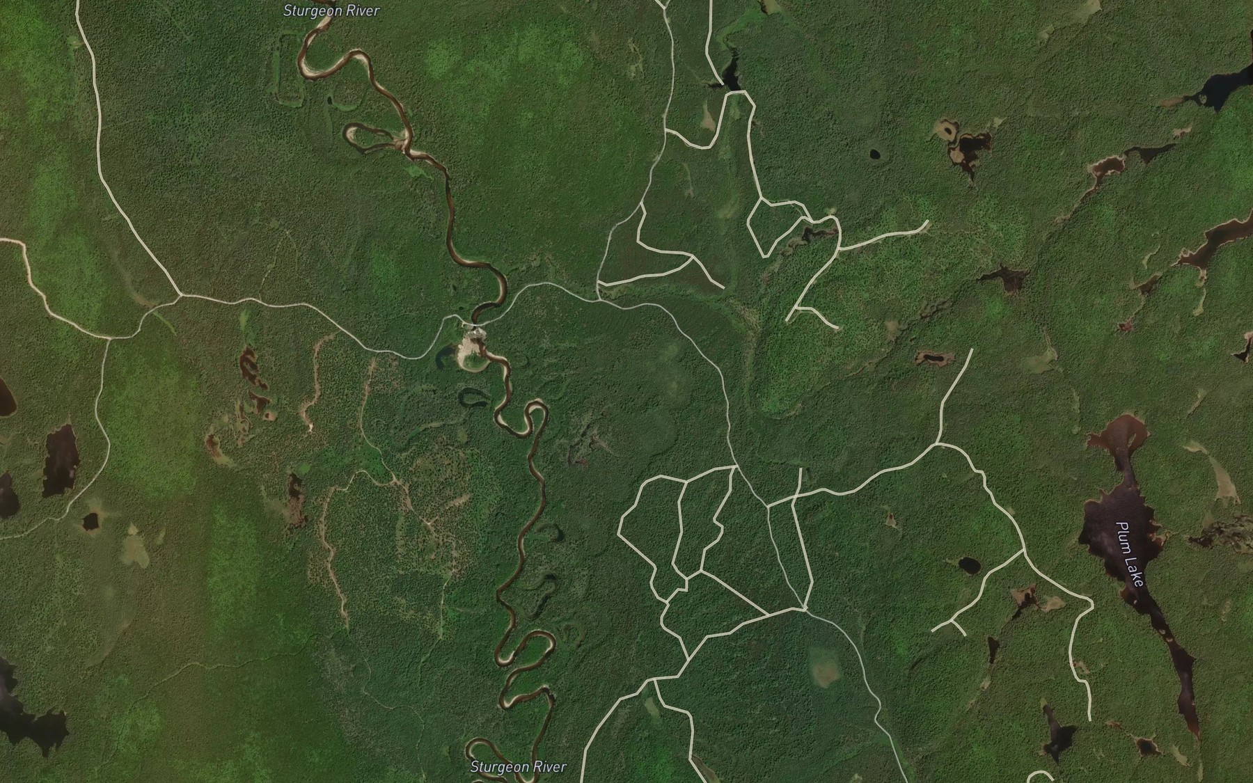 Satellite map of the Plum Creek