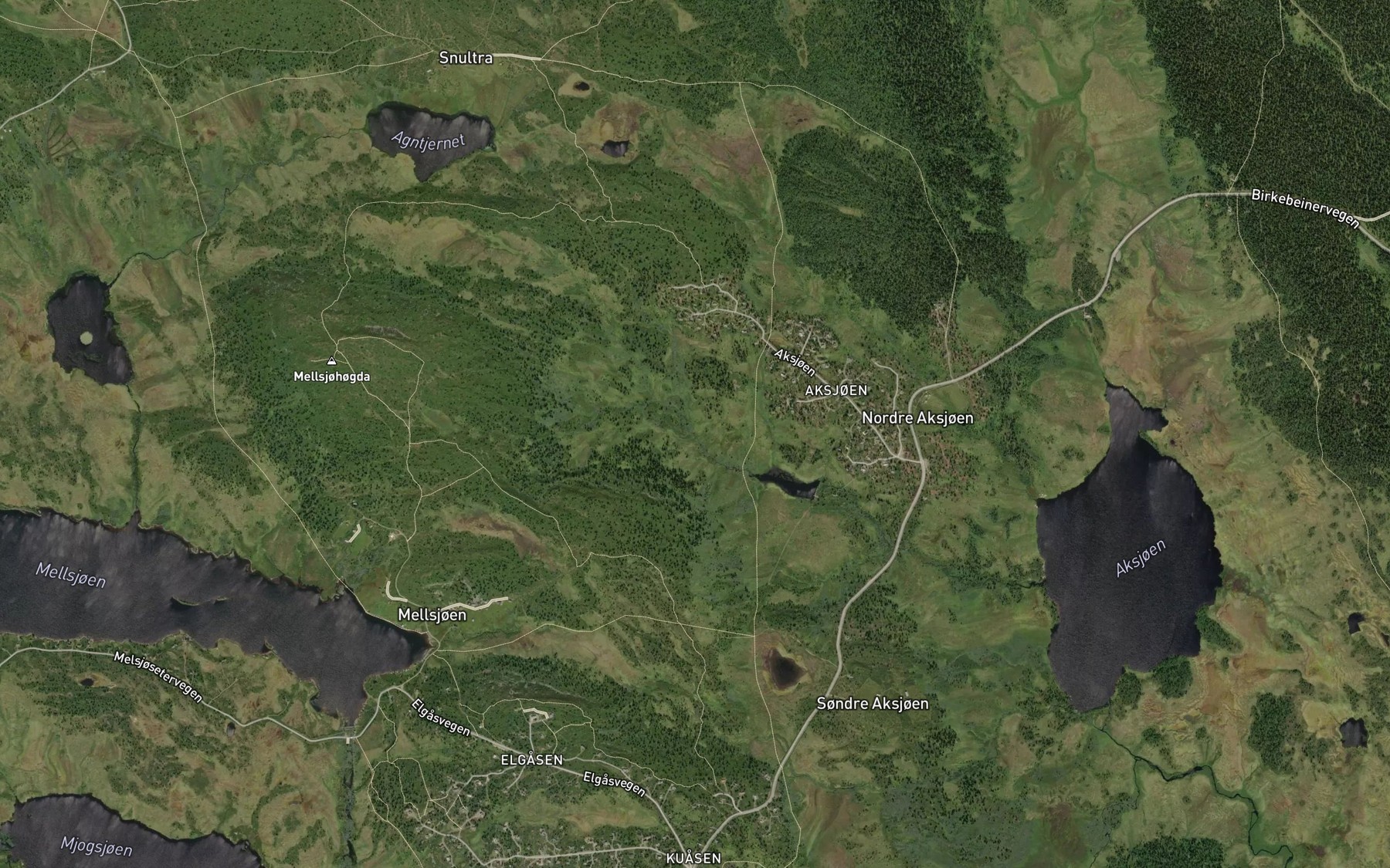 Satellite map of the Midtvangsbekken