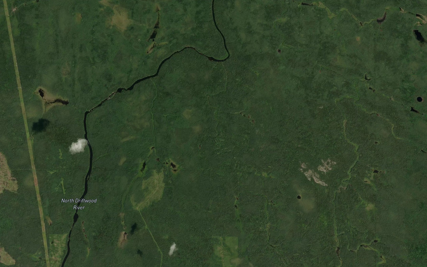 Satellite map of the Calder Creek