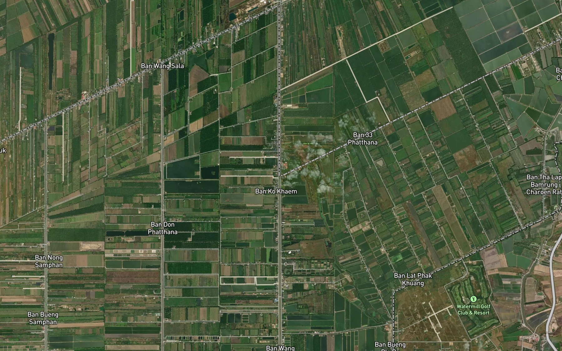 Satellite map of the Khlong Sam Sip Sam