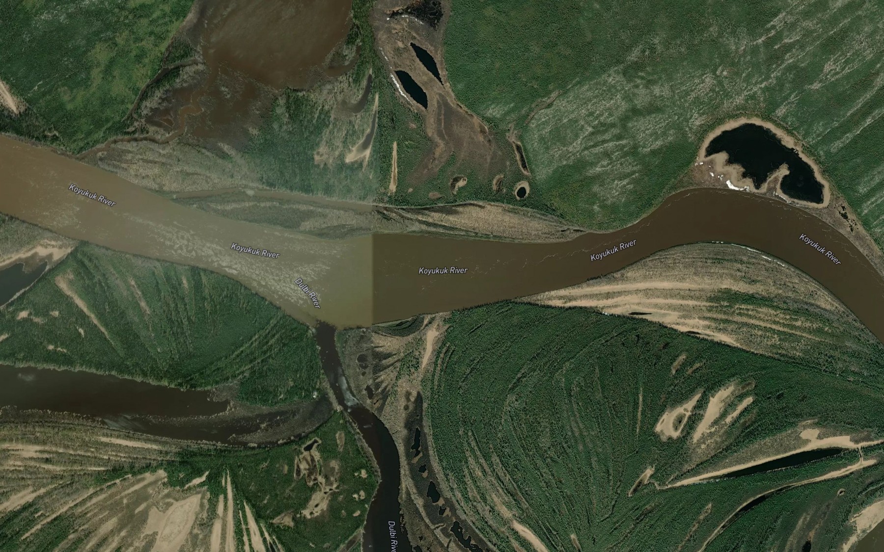 Satellite map of the Dulbi River