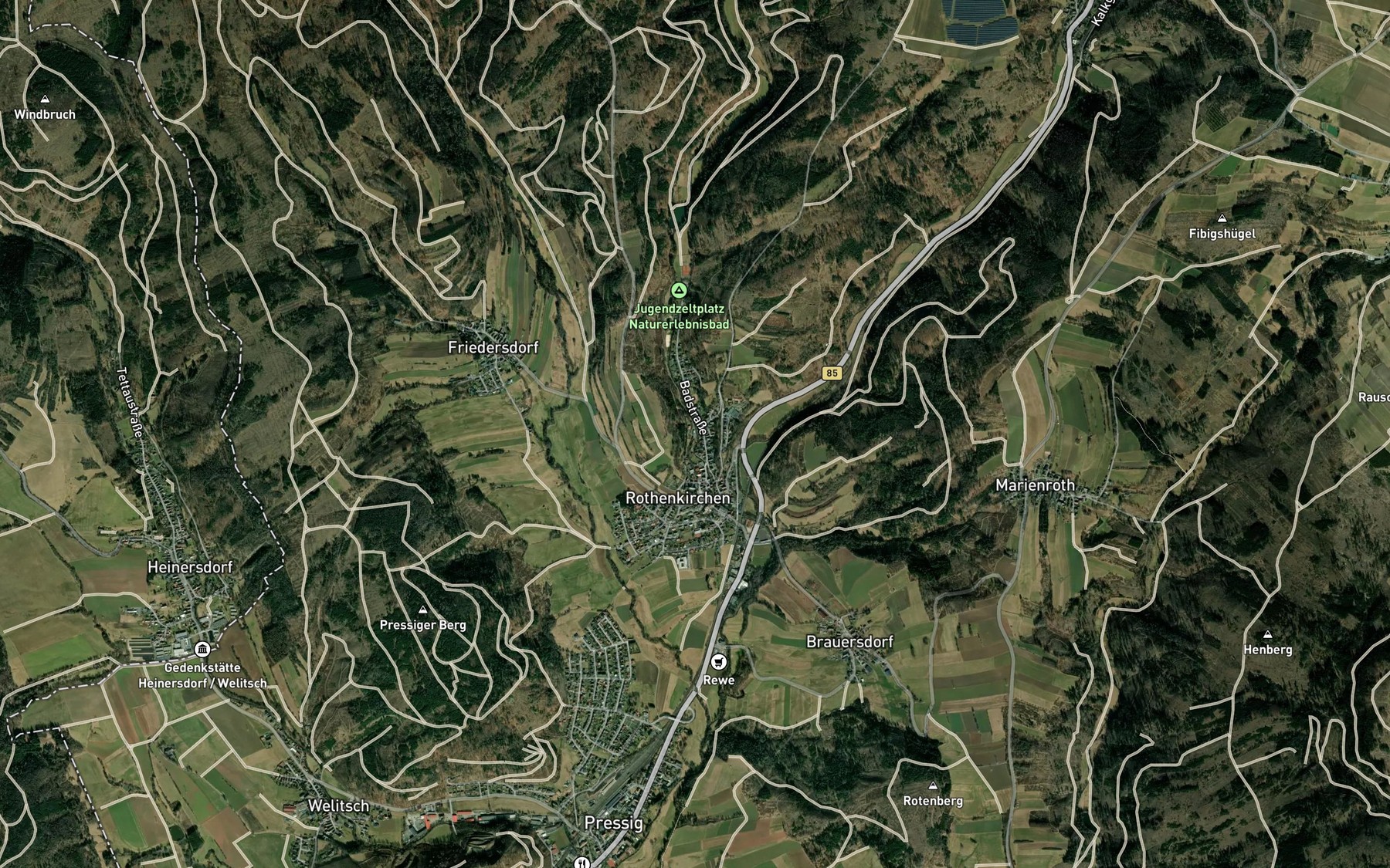 Satellite map of the Olschnitz
