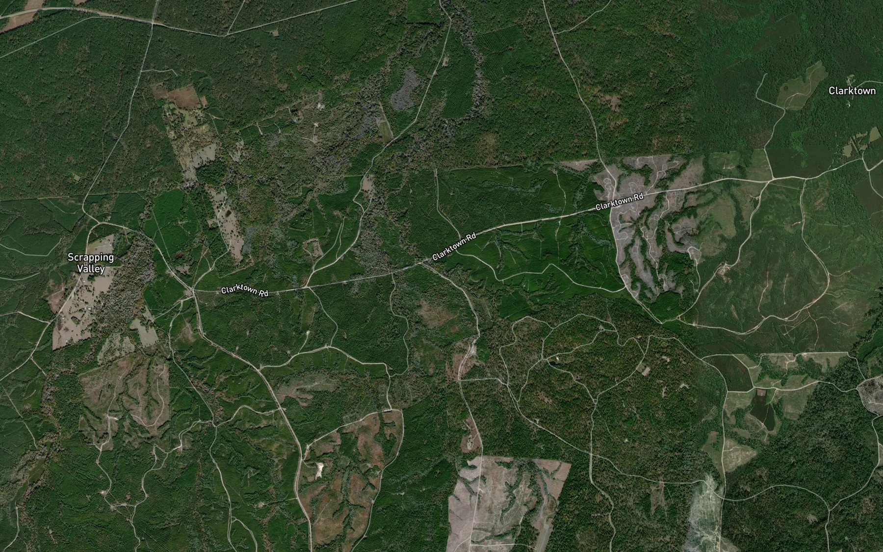 Satellite map of the Wet Hurricane Creek