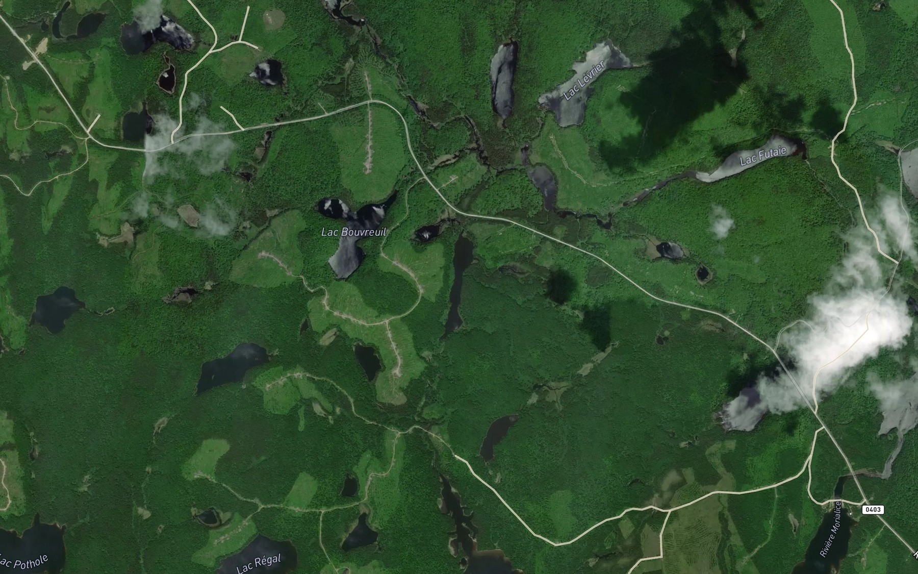 Satellite map of the Lac Inconnu