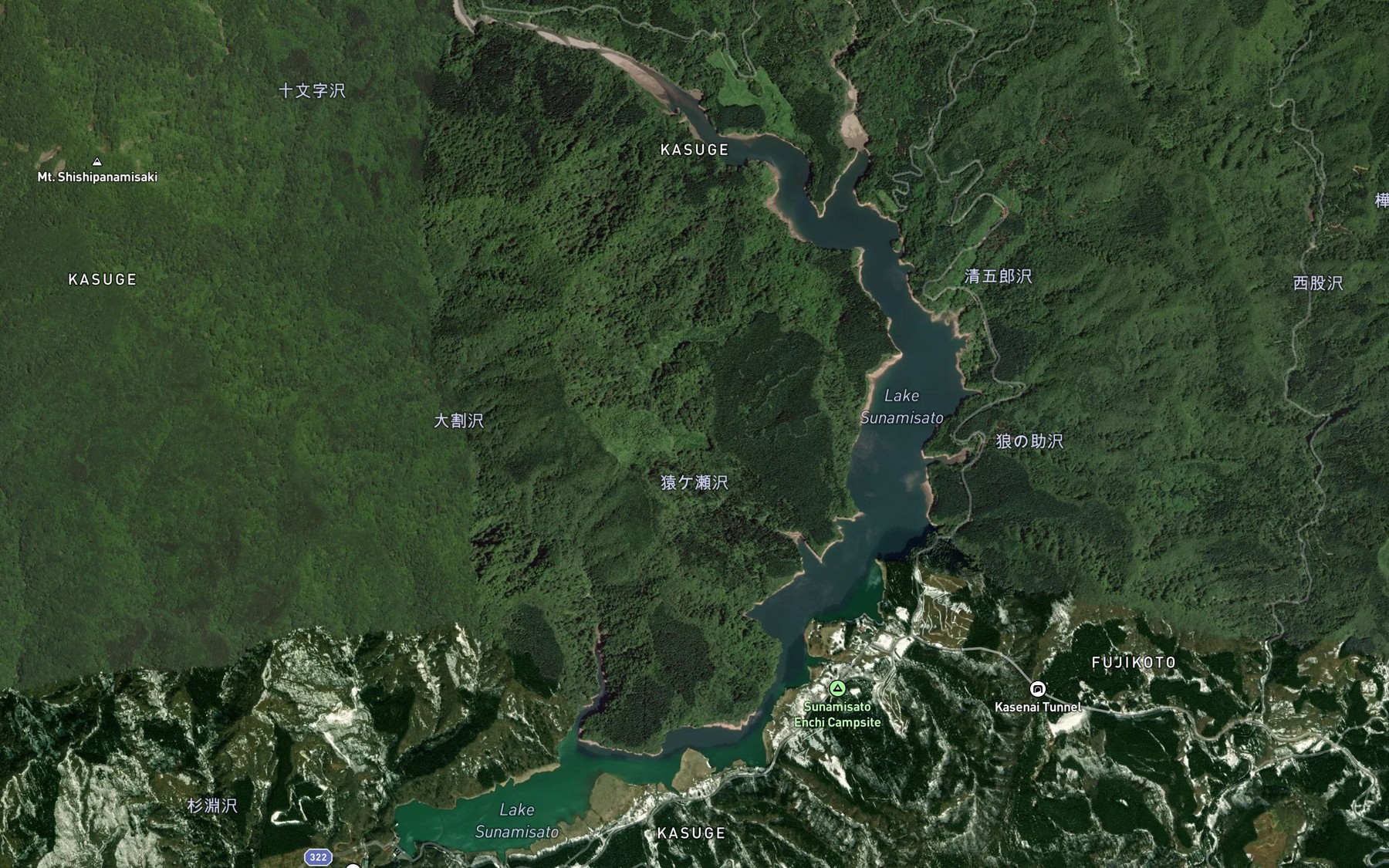 Satellite map of the Subari Ko
